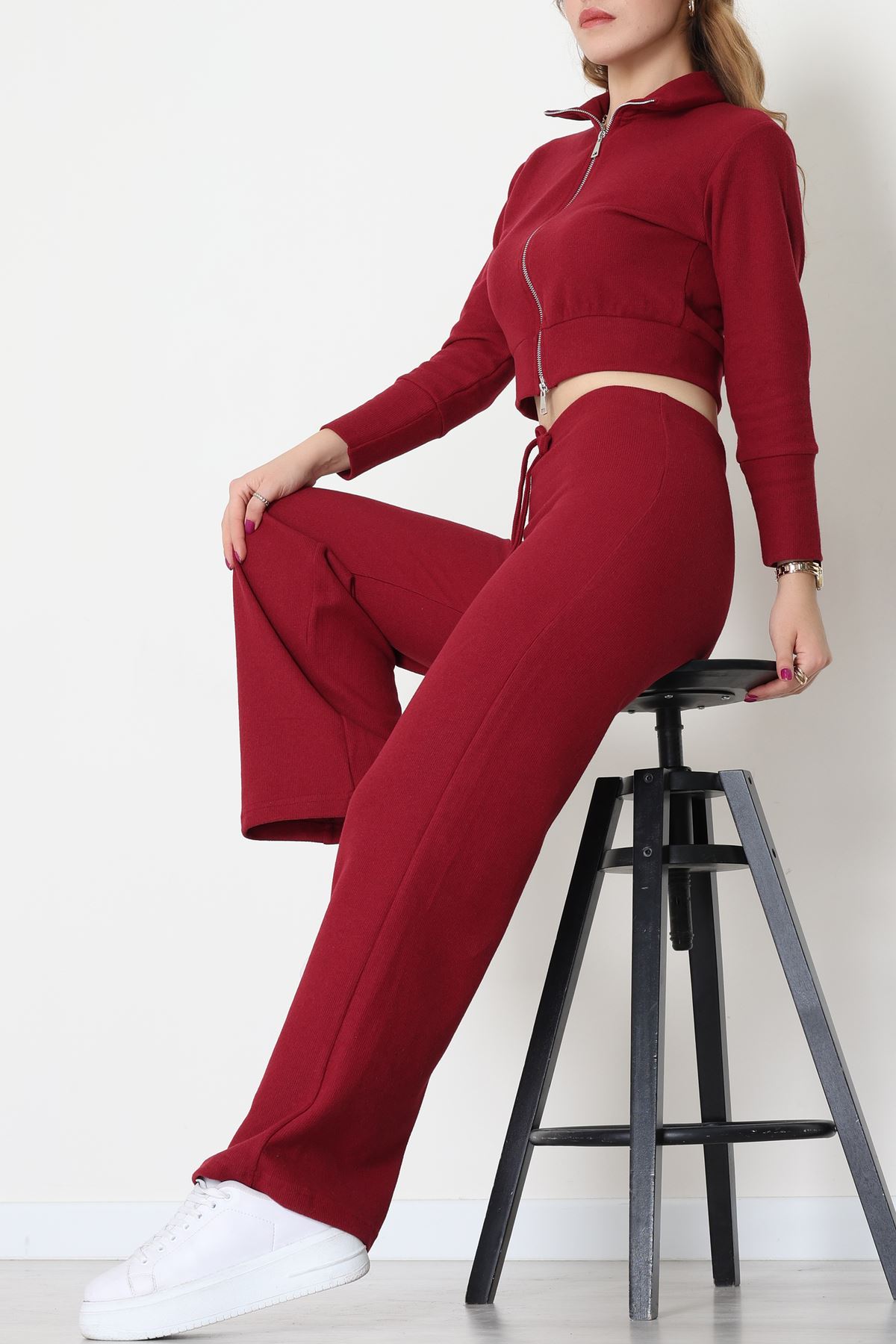 Çift Fermuarlı Selanik İkili Takım Bordo - 42640.1567.