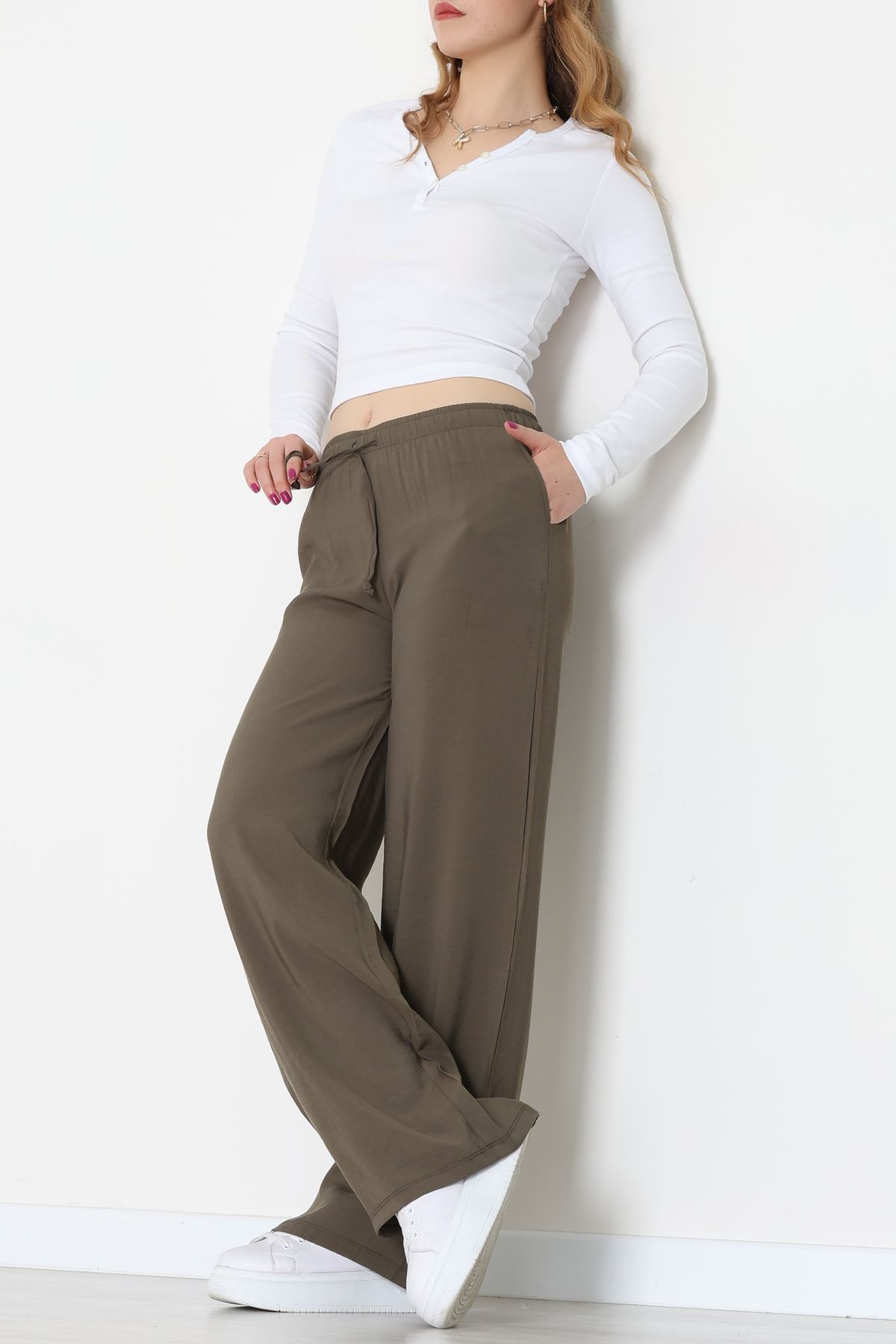 Soft Touch Dokuma Modal Pantolon Haki - 30810.1837.