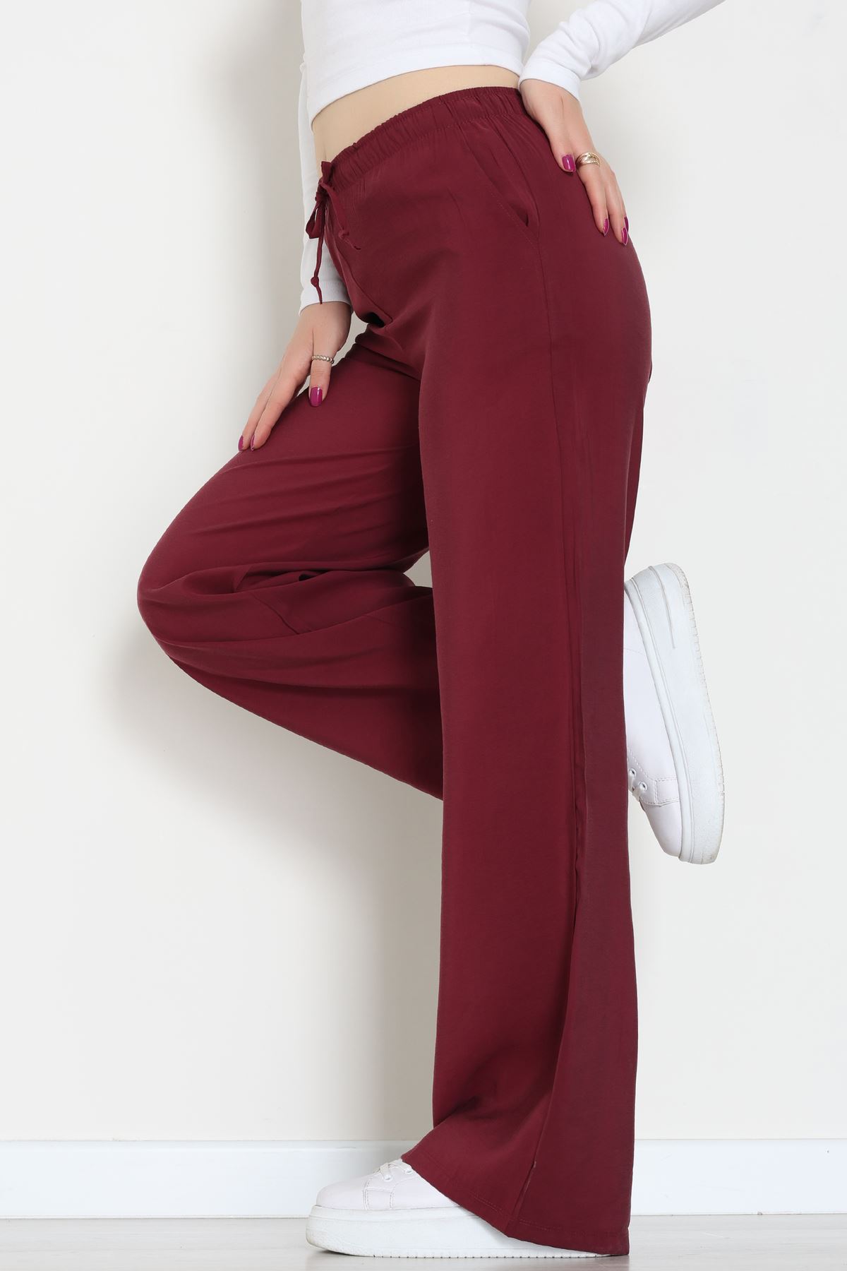 Soft Touch Dokuma Modal Pantolon Bordo - 30810.1837.