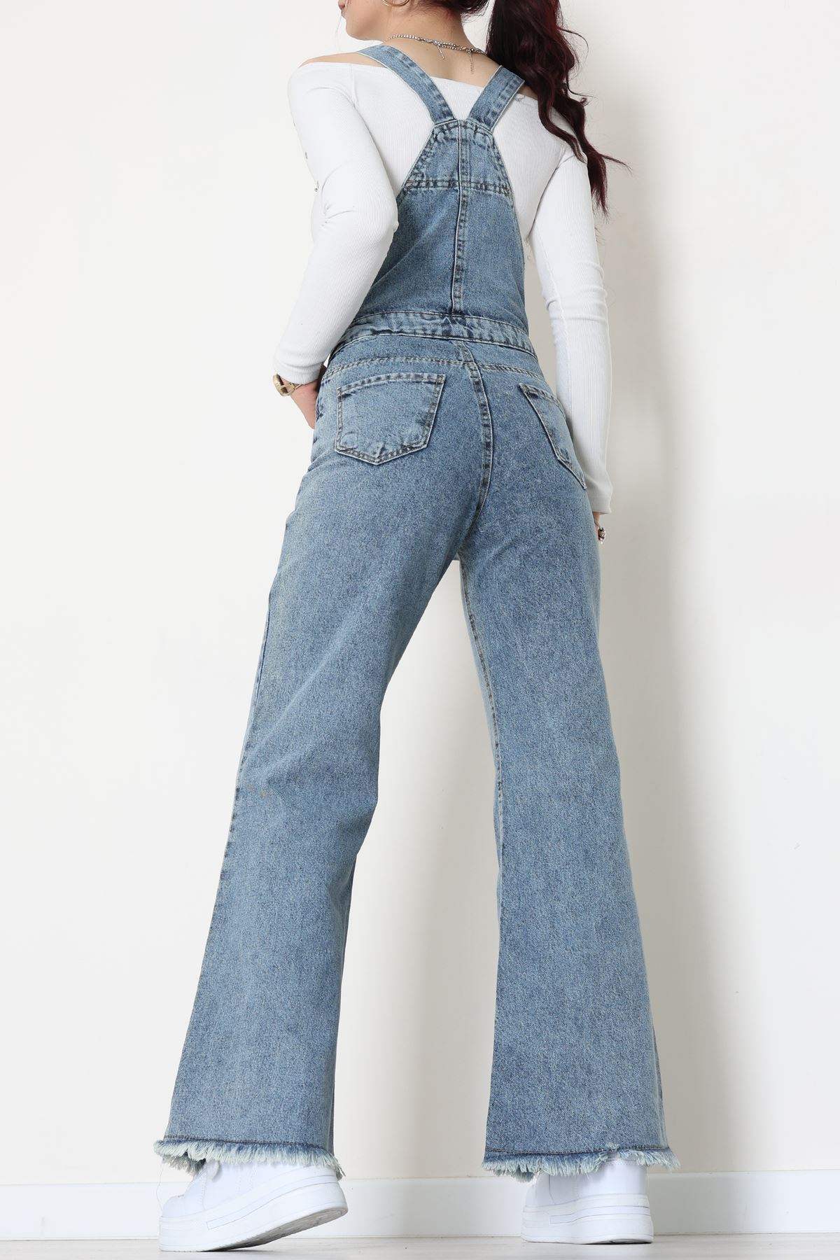 Kot Salopet Önden Düğmeli Tulum Mavi - 31789.683.