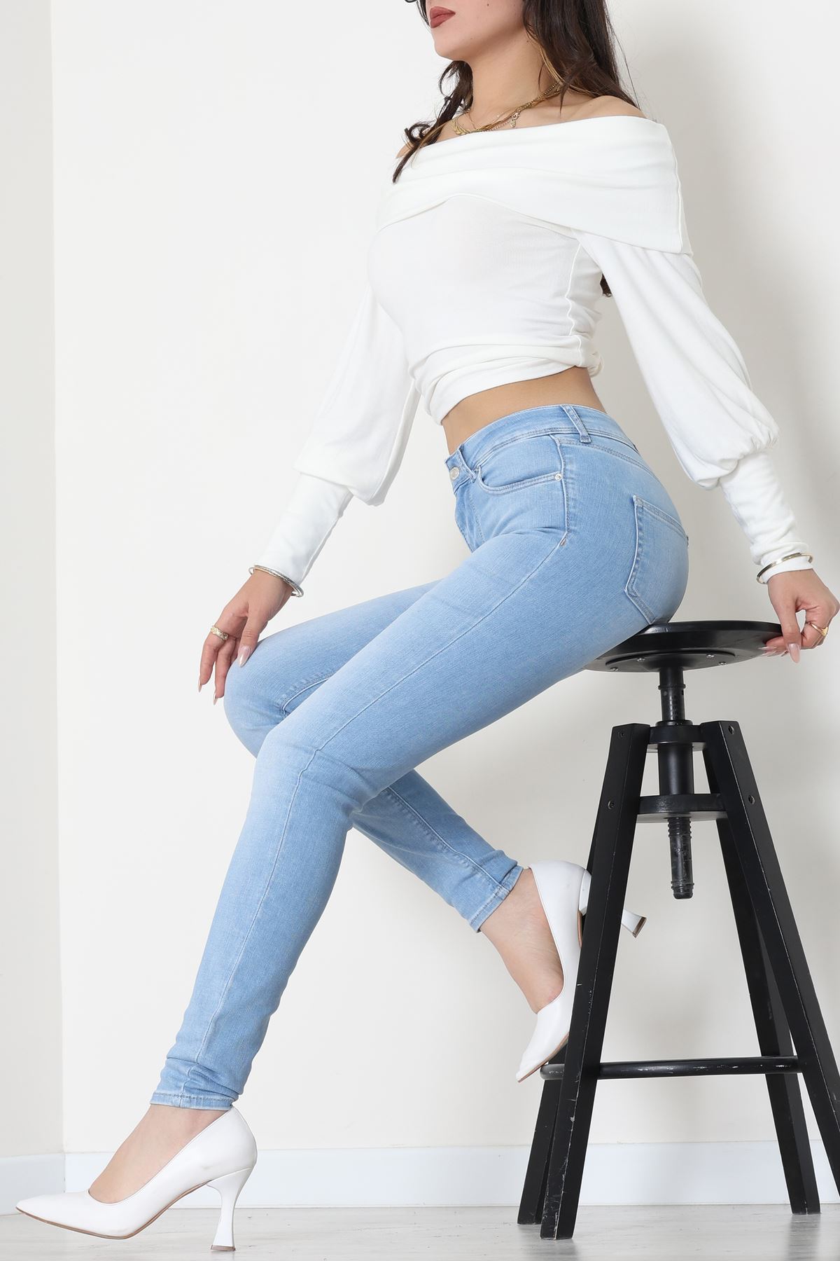 Dar Paça Kot Pantolon Buzmavi - 19724.1904.