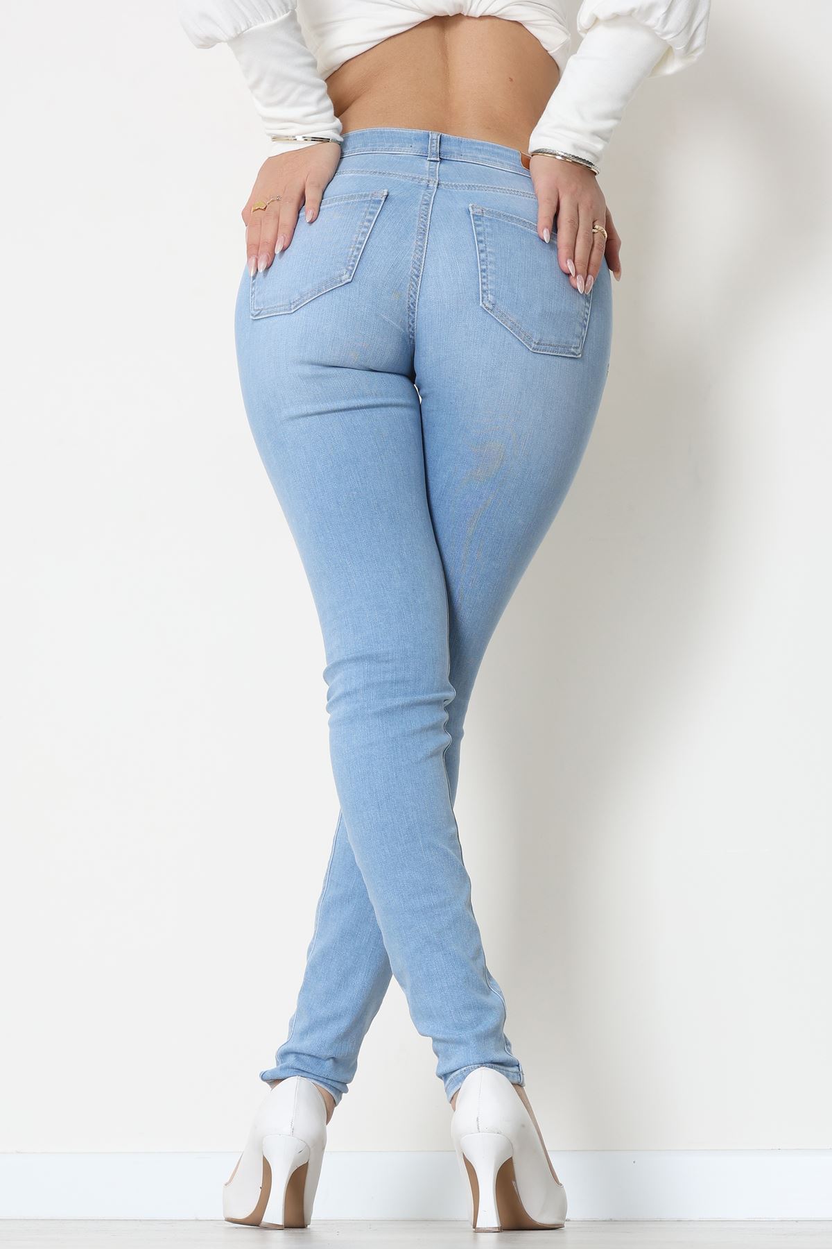 Dar Paça Kot Pantolon Buzmavi - 19724.1904.