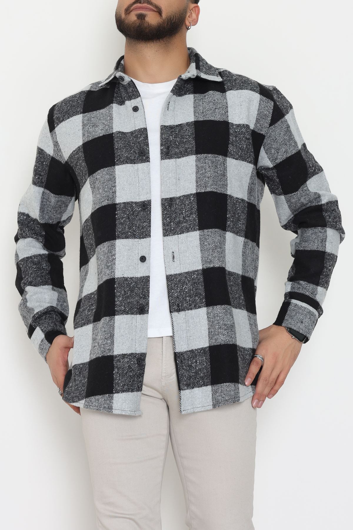 Ekoseli Erkek Oduncu Gömlek Siyahaçıkgri - 42309.2085.