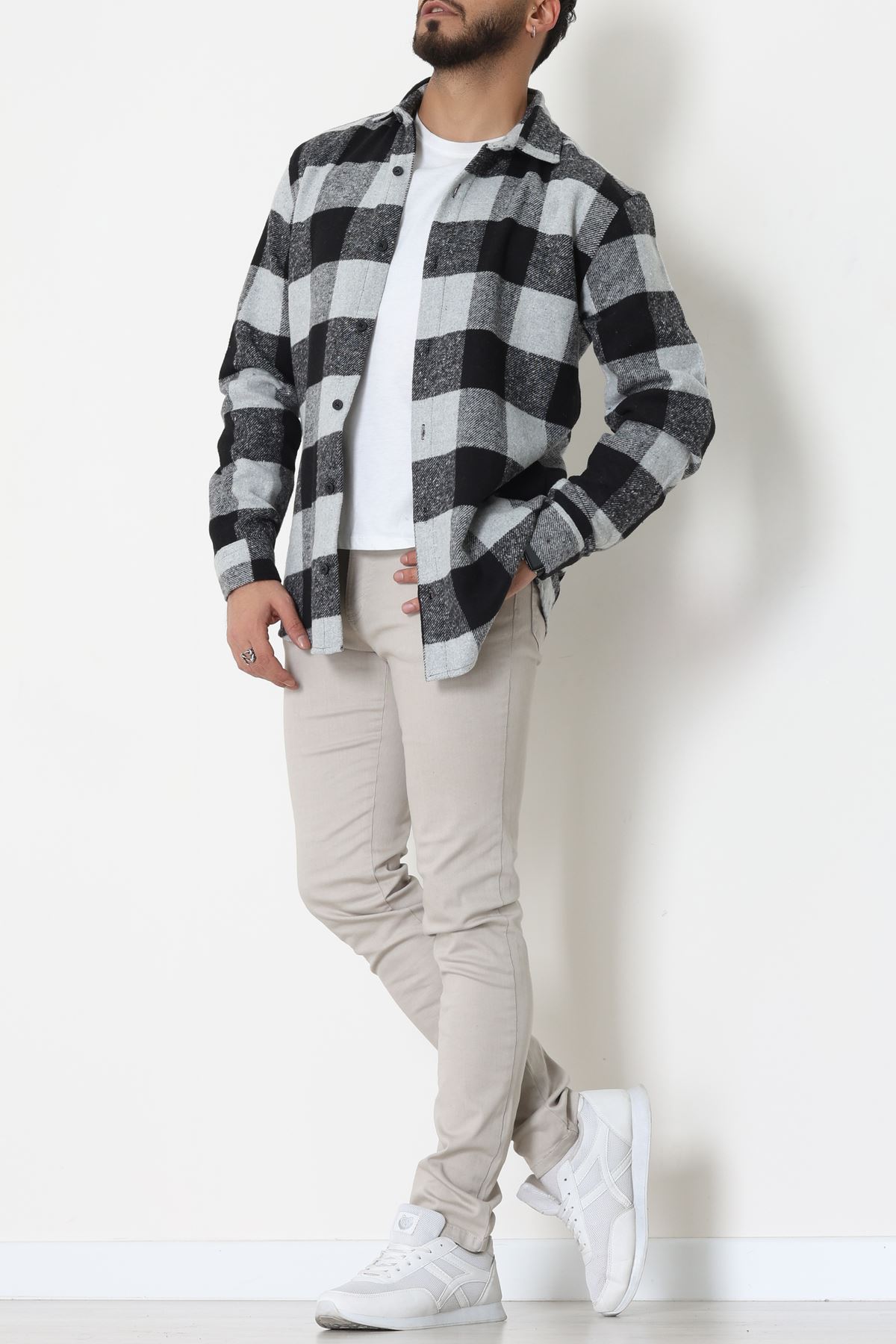 Ekoseli Erkek Oduncu Gömlek Siyahaçıkgri - 42309.2085.