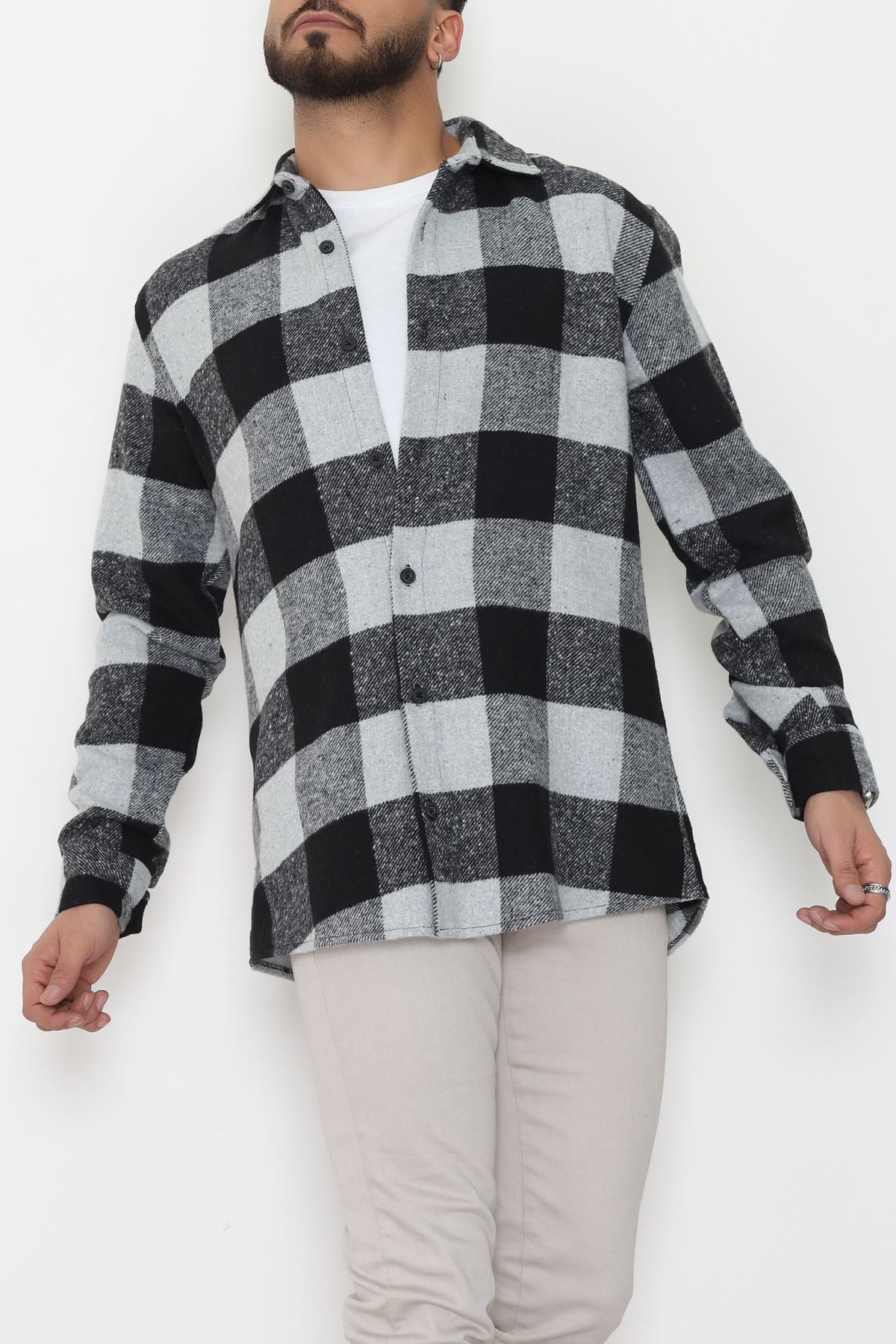 Ekoseli Erkek Oduncu Gömlek Siyahaçıkgri - 42309.2085.