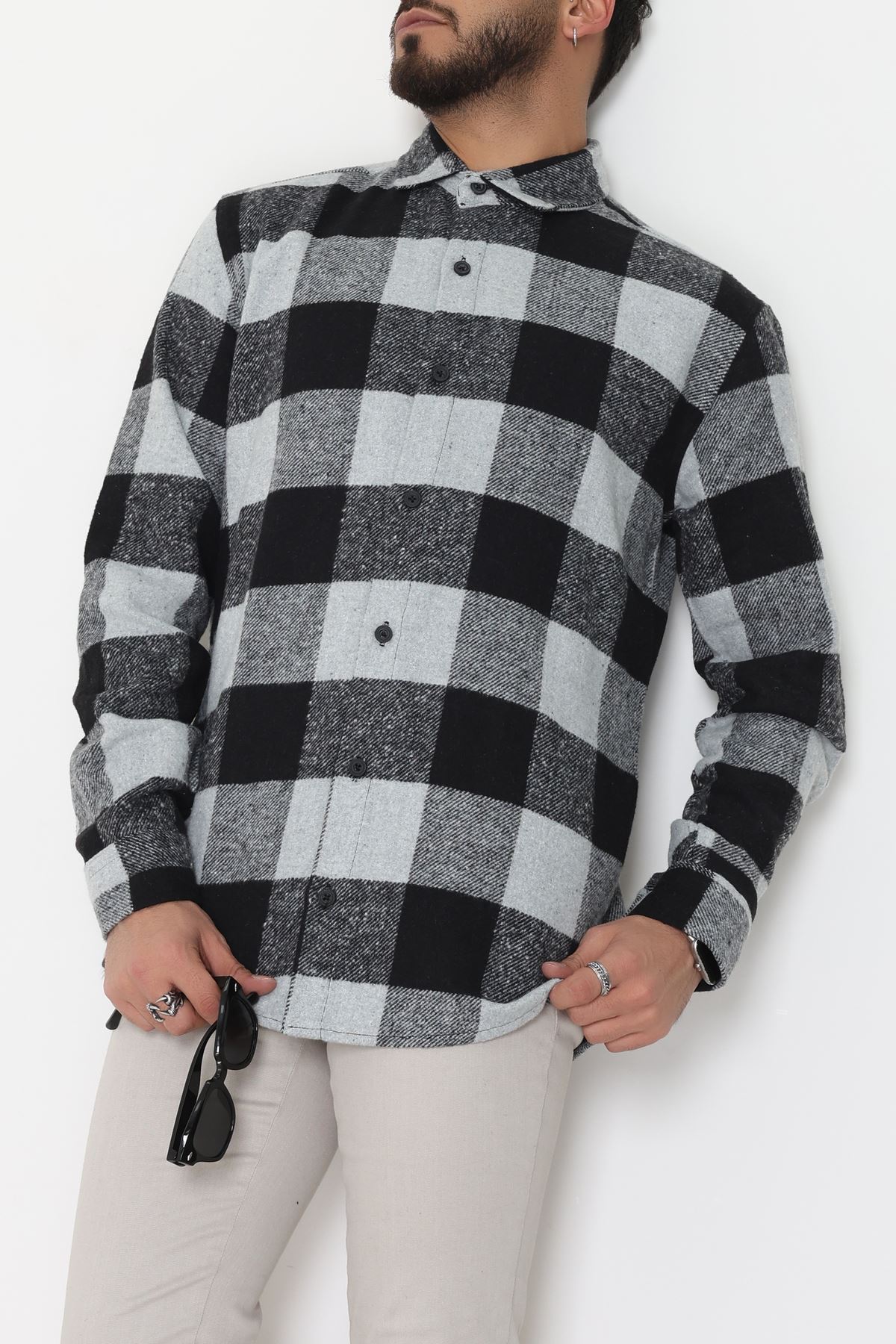 Ekoseli Erkek Oduncu Gömlek Siyahaçıkgri - 42309.2085.