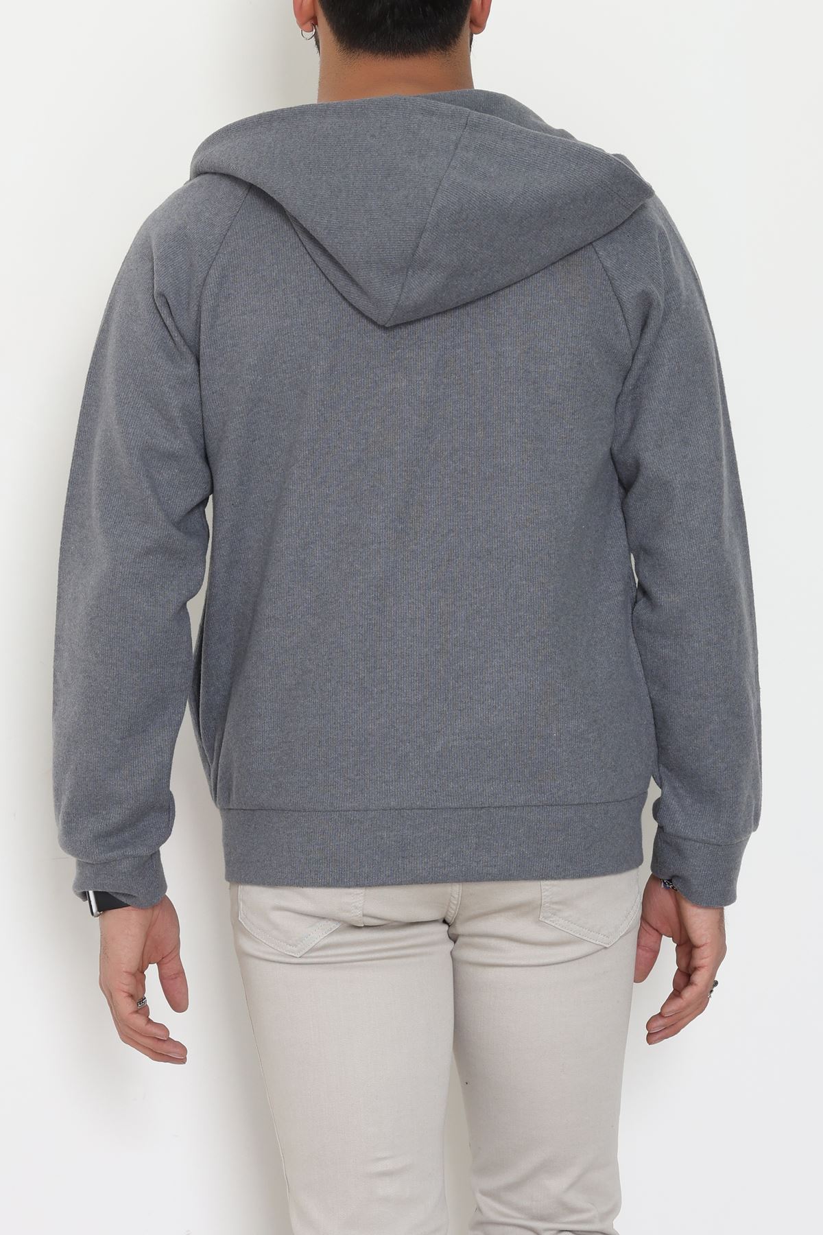 Selanik Kumaş Kapşonlu Erkek Sweat Antrasit - 42799.1567.