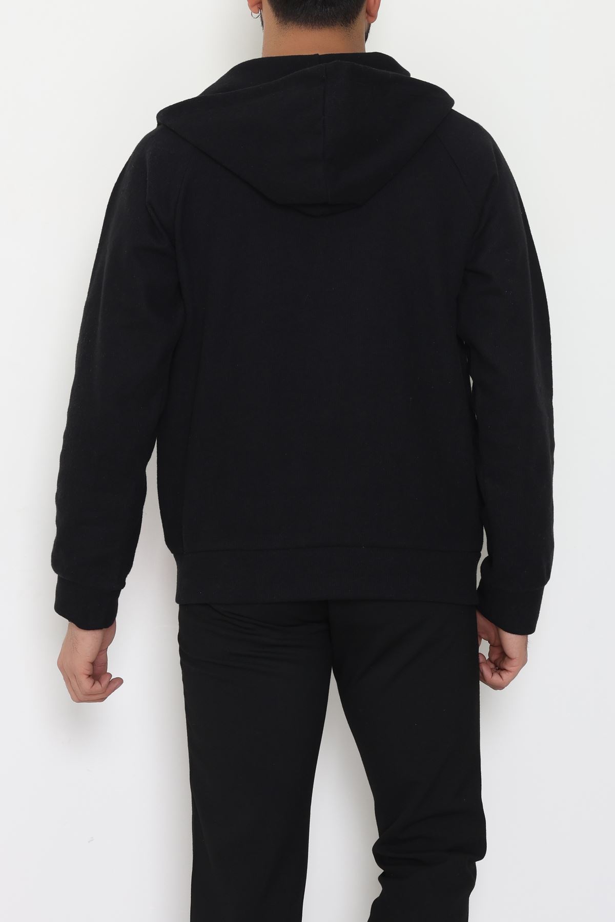 Selanik Kumaş Kapşonlu Erkek Sweat Siyah - 42799.1567.