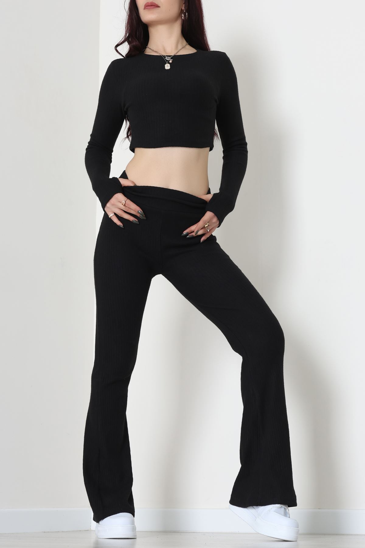 Raporlu Ribana Likralı Takım Siyah - 55000.1567.