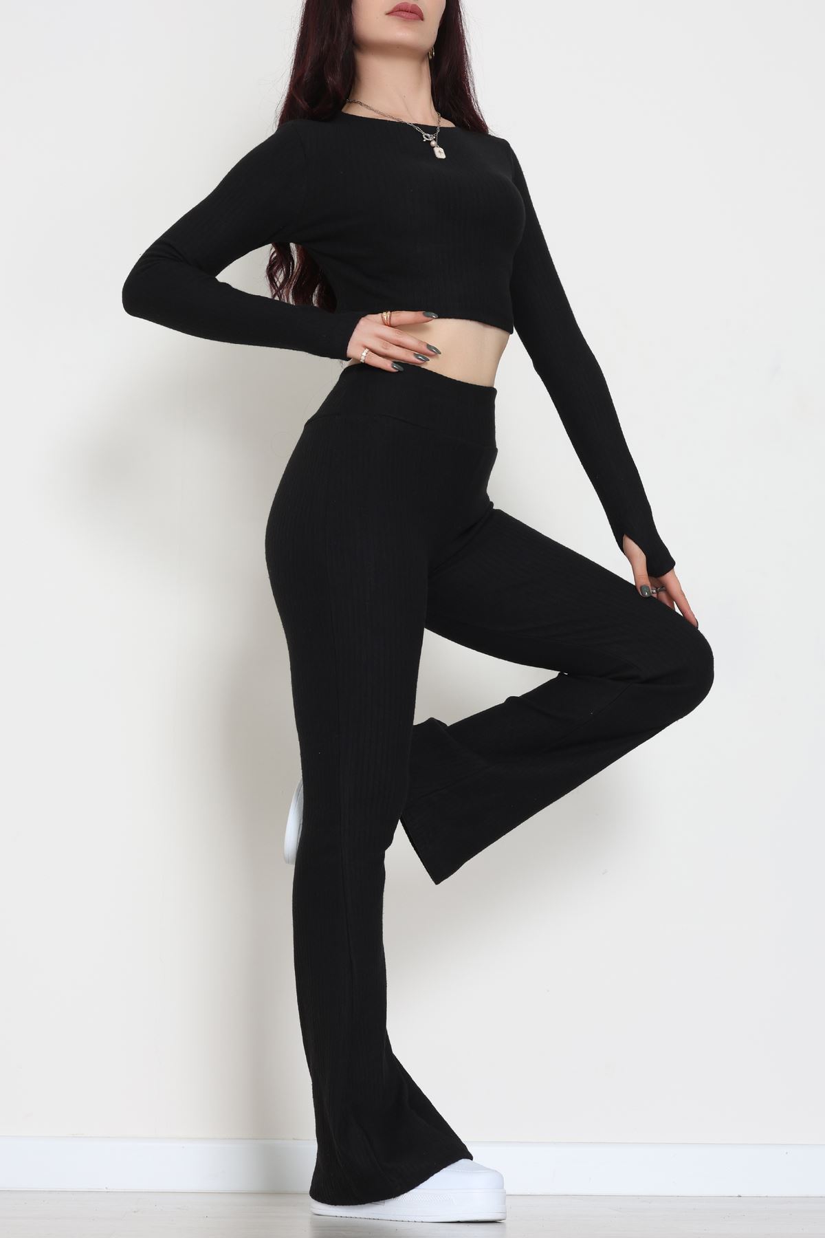 Raporlu Ribana Likralı Takım Siyah - 55000.1567.