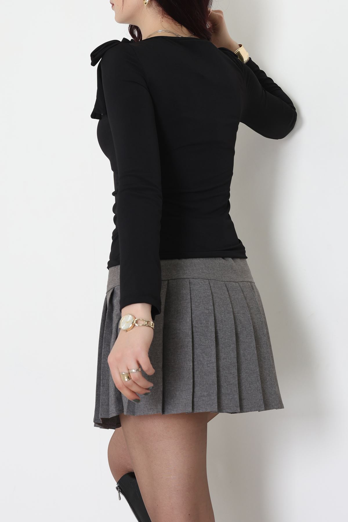 Sandy Fiyonk Detaylı Bluz Siyah - 42806.1949.