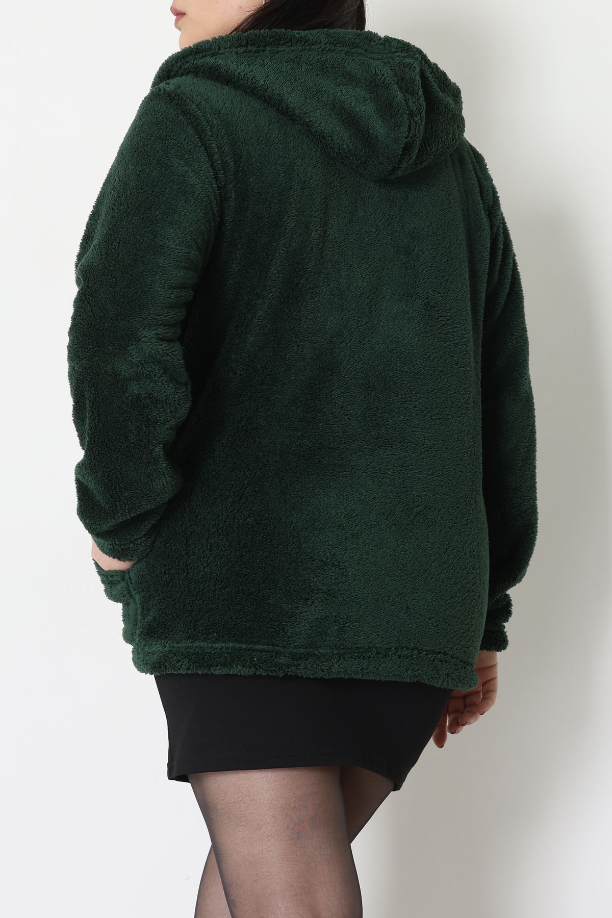 Welsoft Kumaş Kapşonlu Battal Ceket Zümrüt - 70749.107.