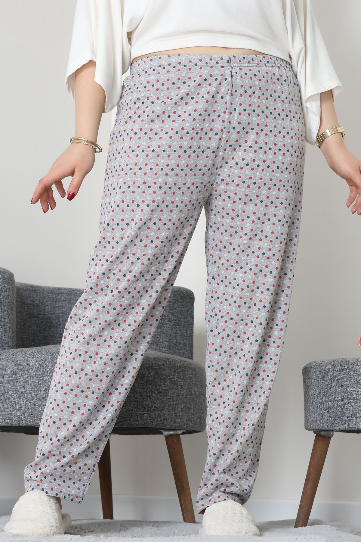 Büyük Beden Süprem Pijama Altı Gri - 55011.1567.