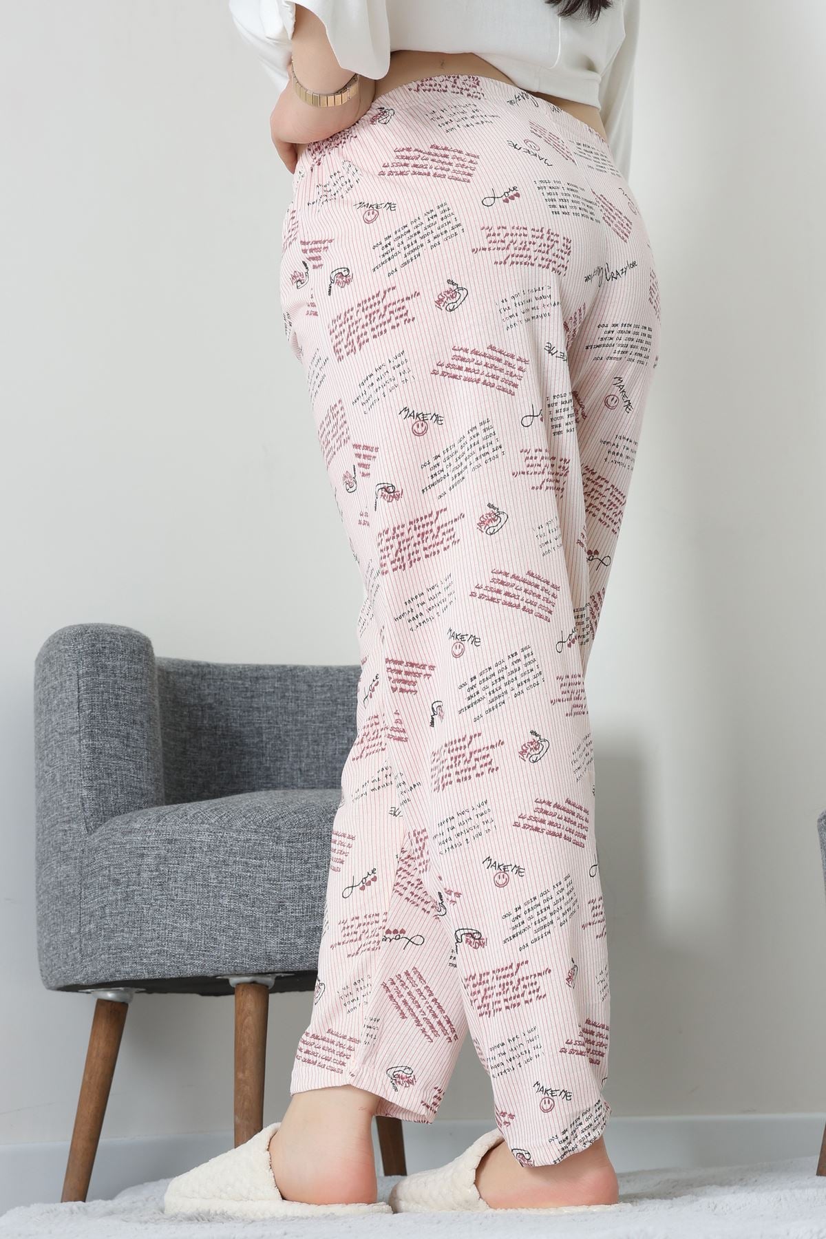 Büyük Beden Süprem Pijama Altı Pudra - 55011.1567.