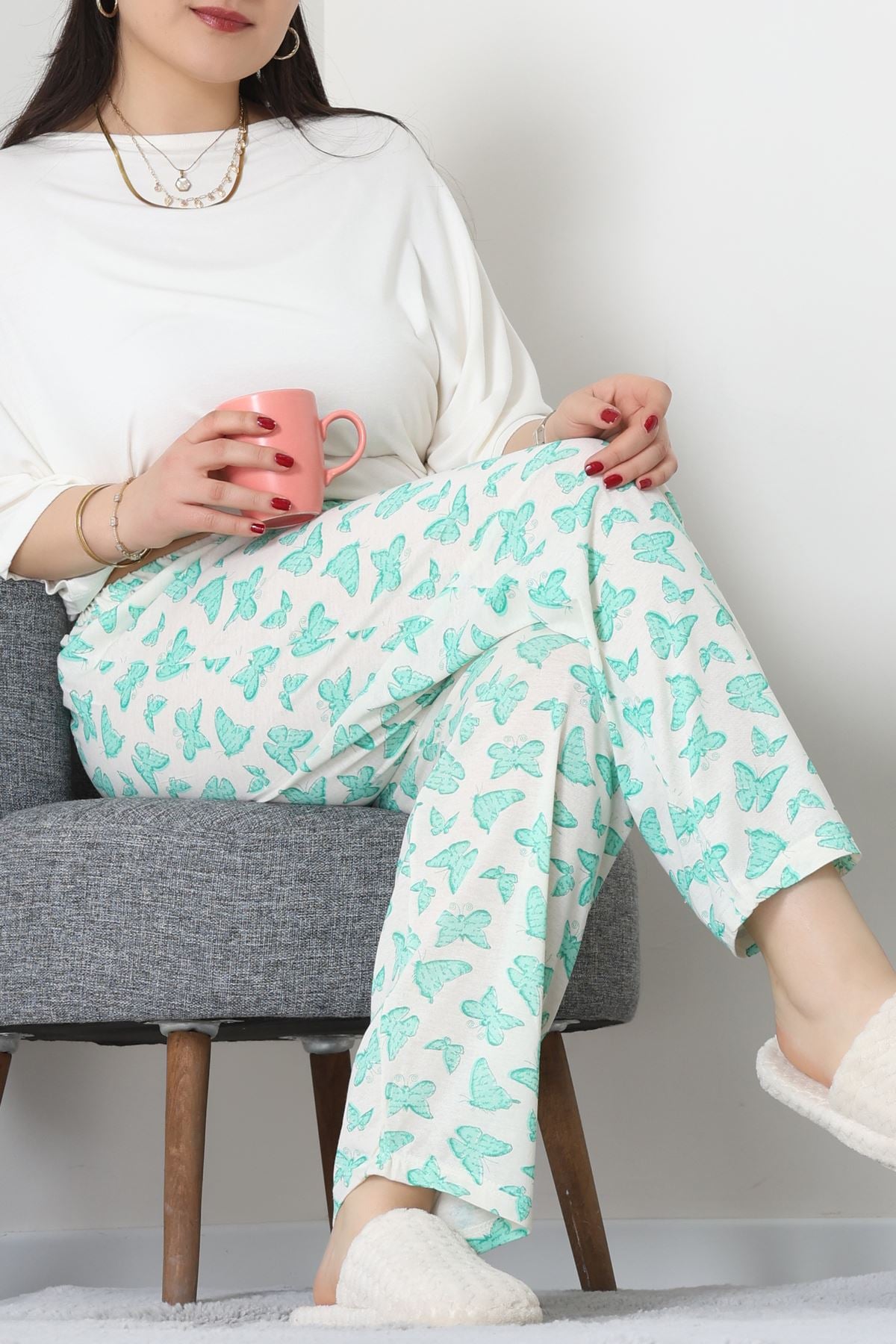 Büyük Beden Süprem Pijama Altı Yeşil - 55011.1567.