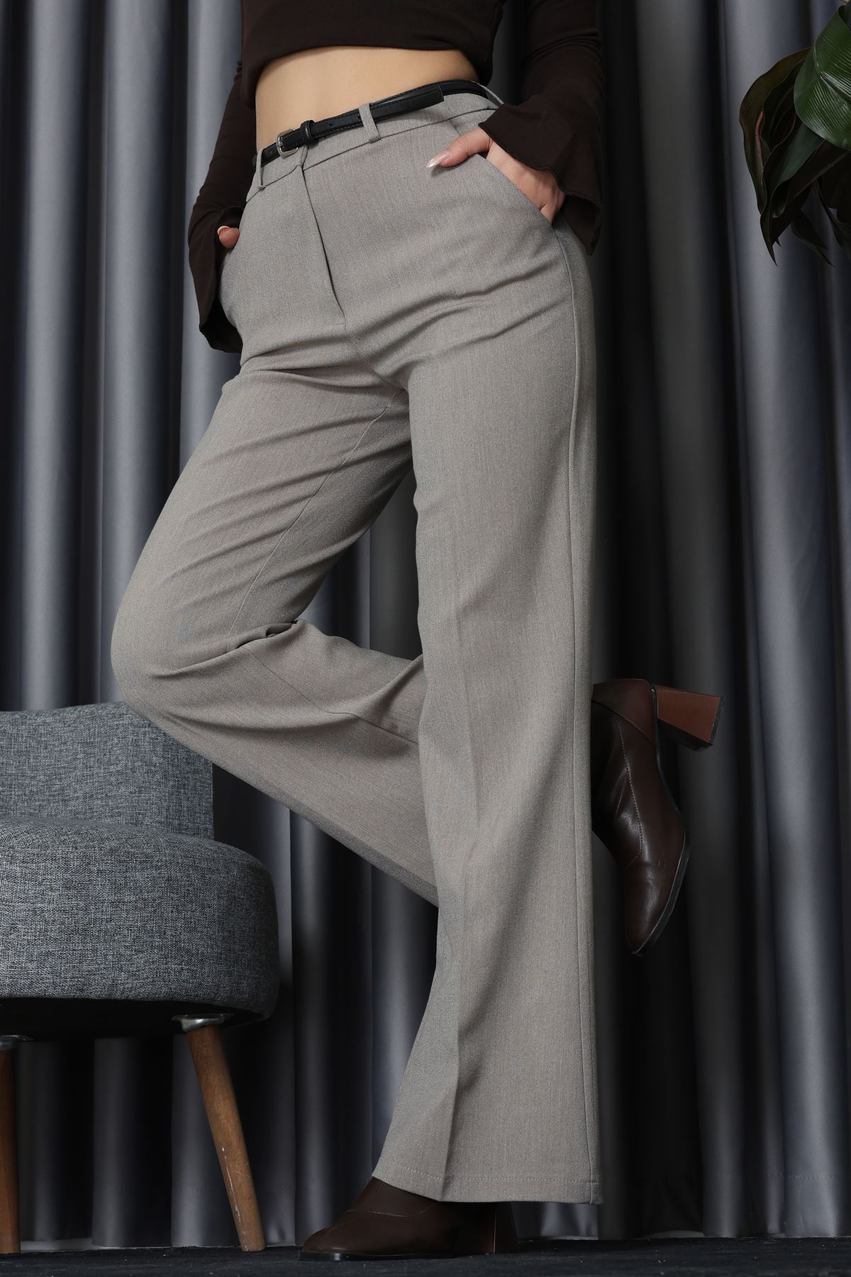 Quzu Kemerli Pantolon Vizon - 42825.2002.