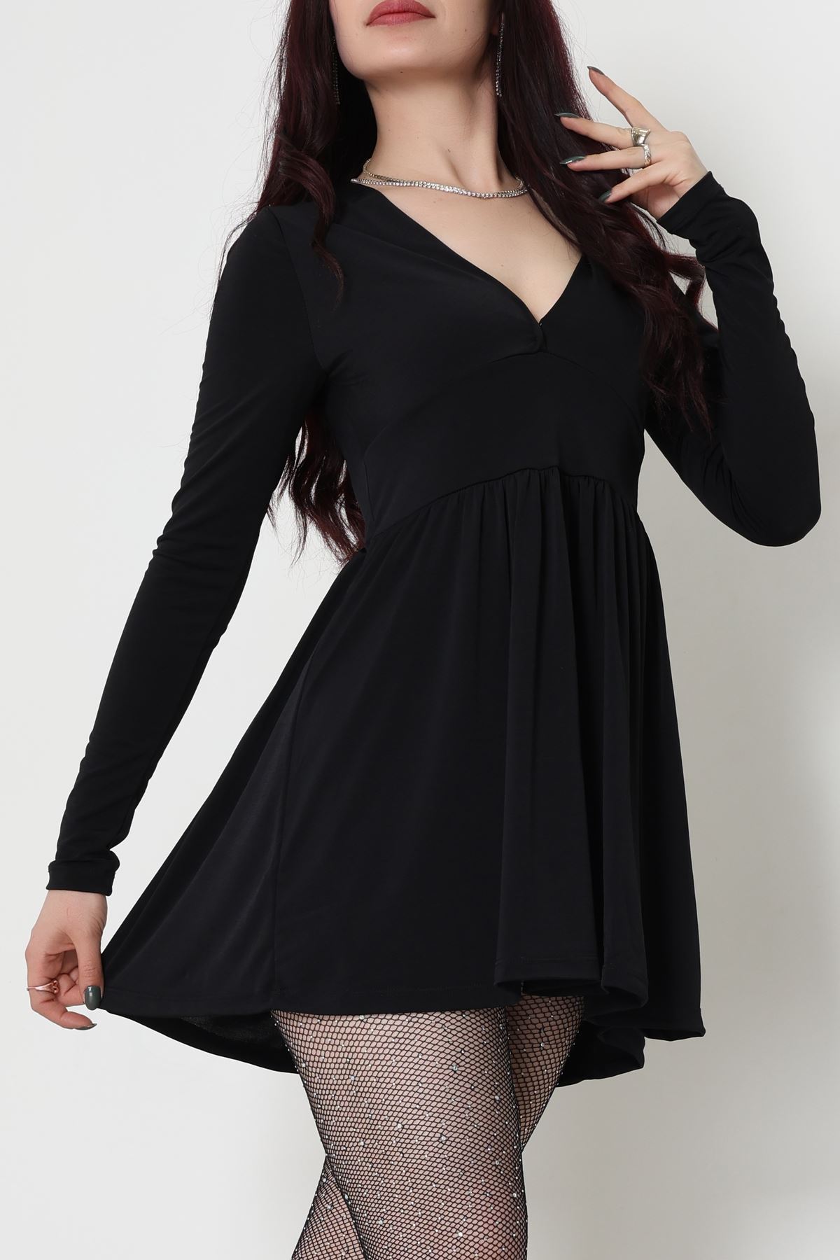 Sandy Kumaş Mini Elbise Siyah - 70817.1794.