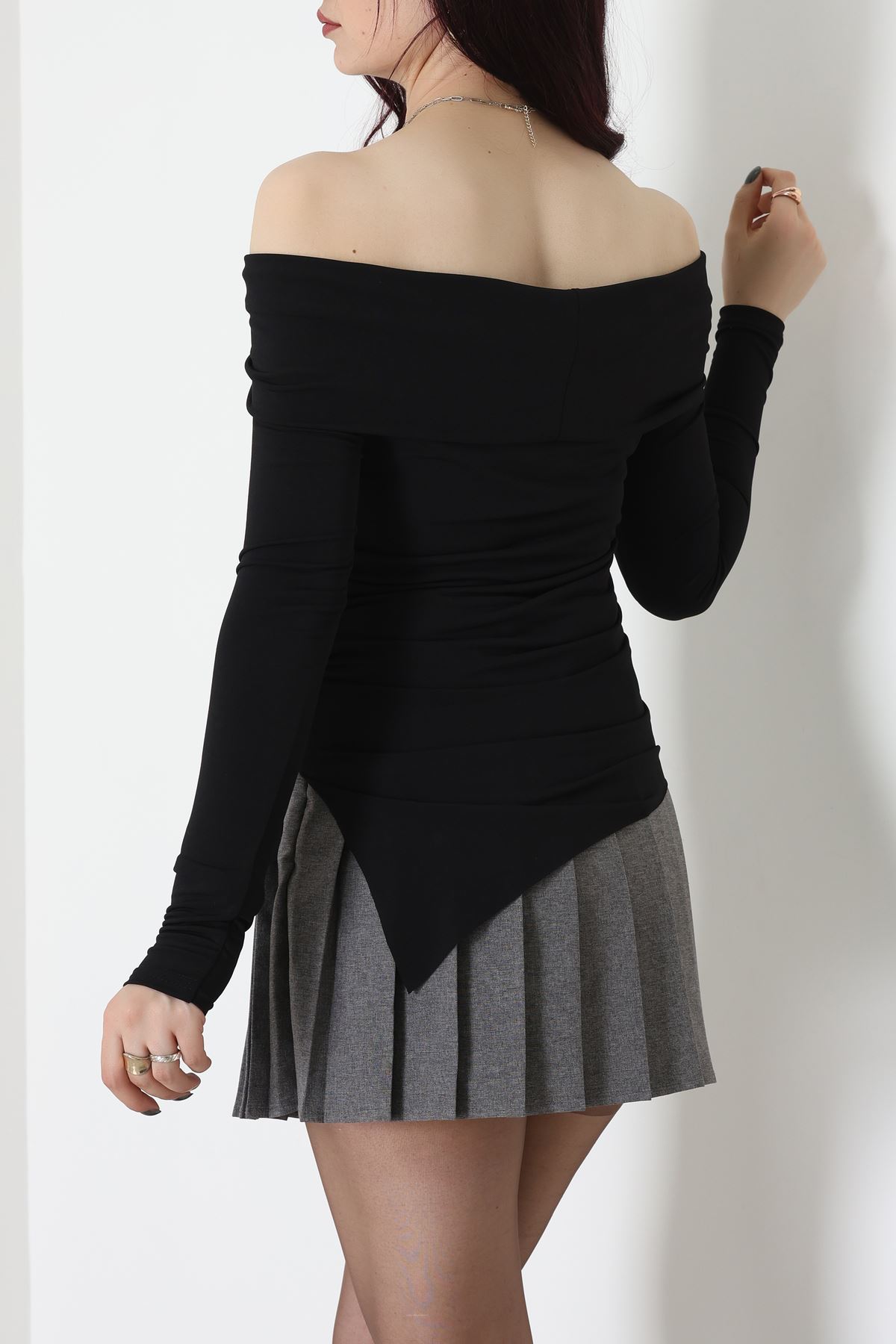 Sandy Madonna Yaka Bluz Siyah - 42804.1949.