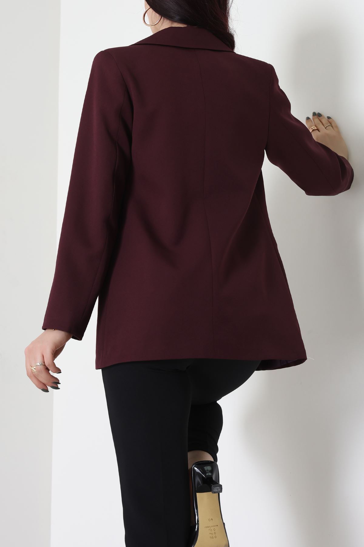 Astarlı Blazer Ceket Mürdüm - 31816.1991.