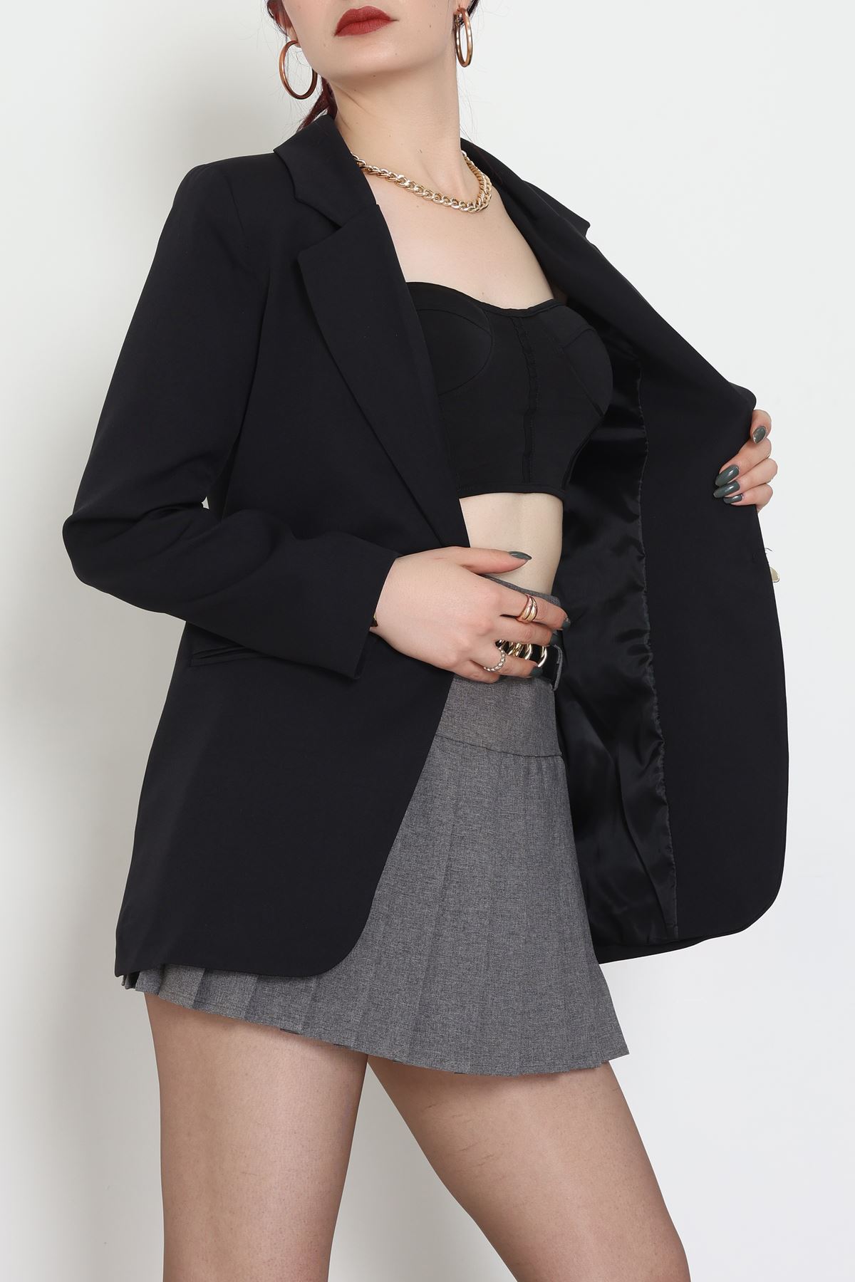 Astarlı Blazer Ceket Siyah - 31816.1991.