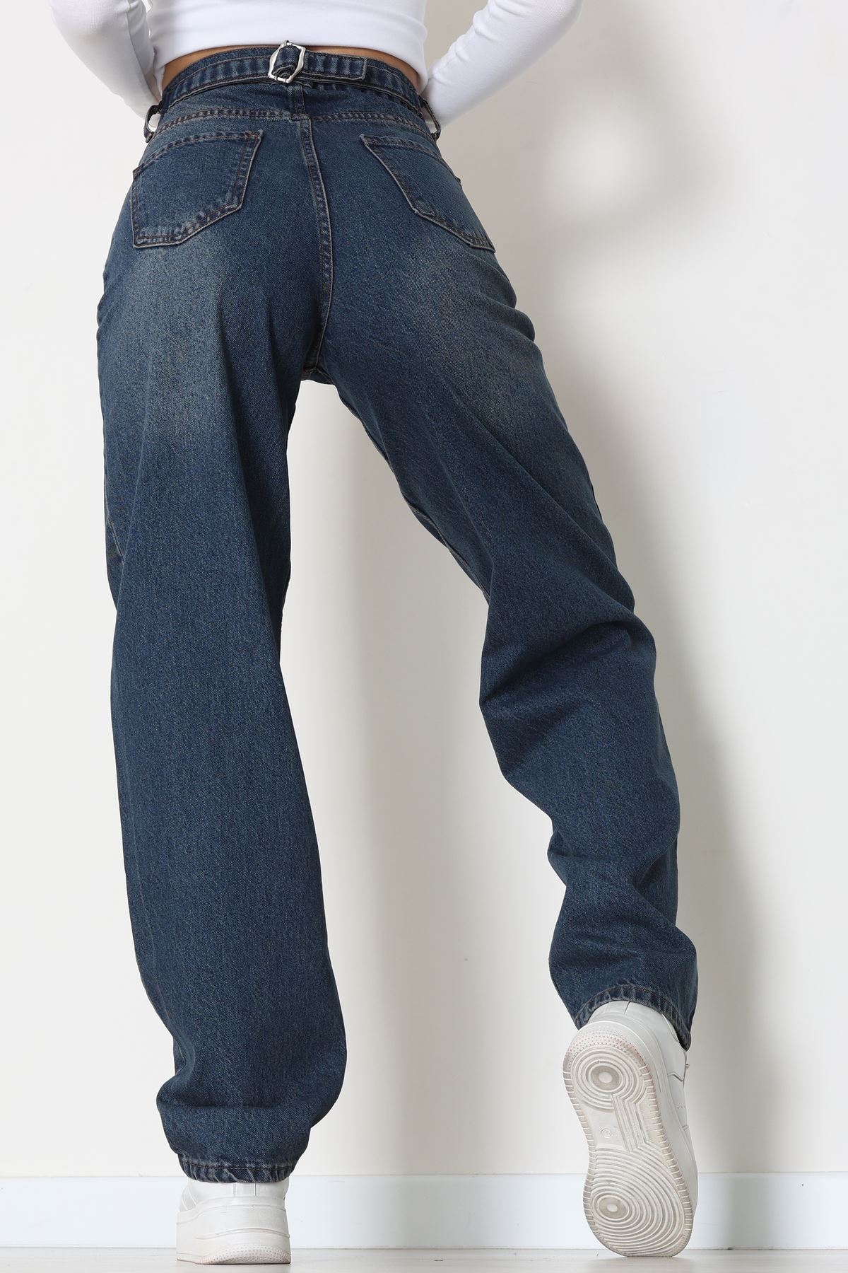 Tokalı Baggy Kot Pantolon Mavitint1 - 31558.2088.