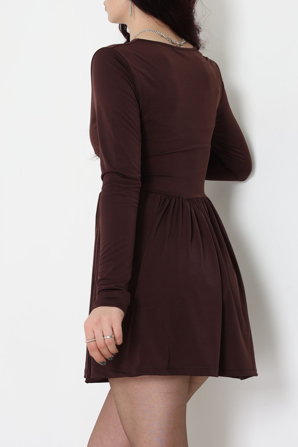 Sandy Kumaş Mini Elbise Kahve - 70817.1794.