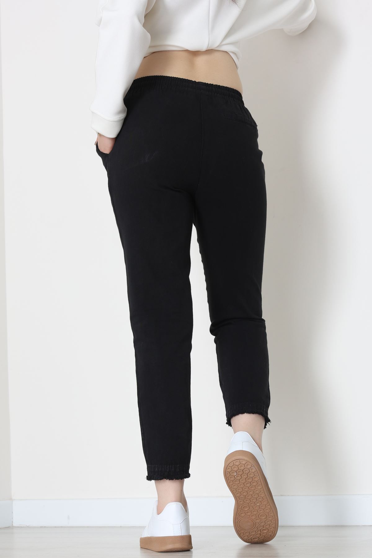 Gabardin Beli Lastikli Pantolon Siyah - 51249.1347.