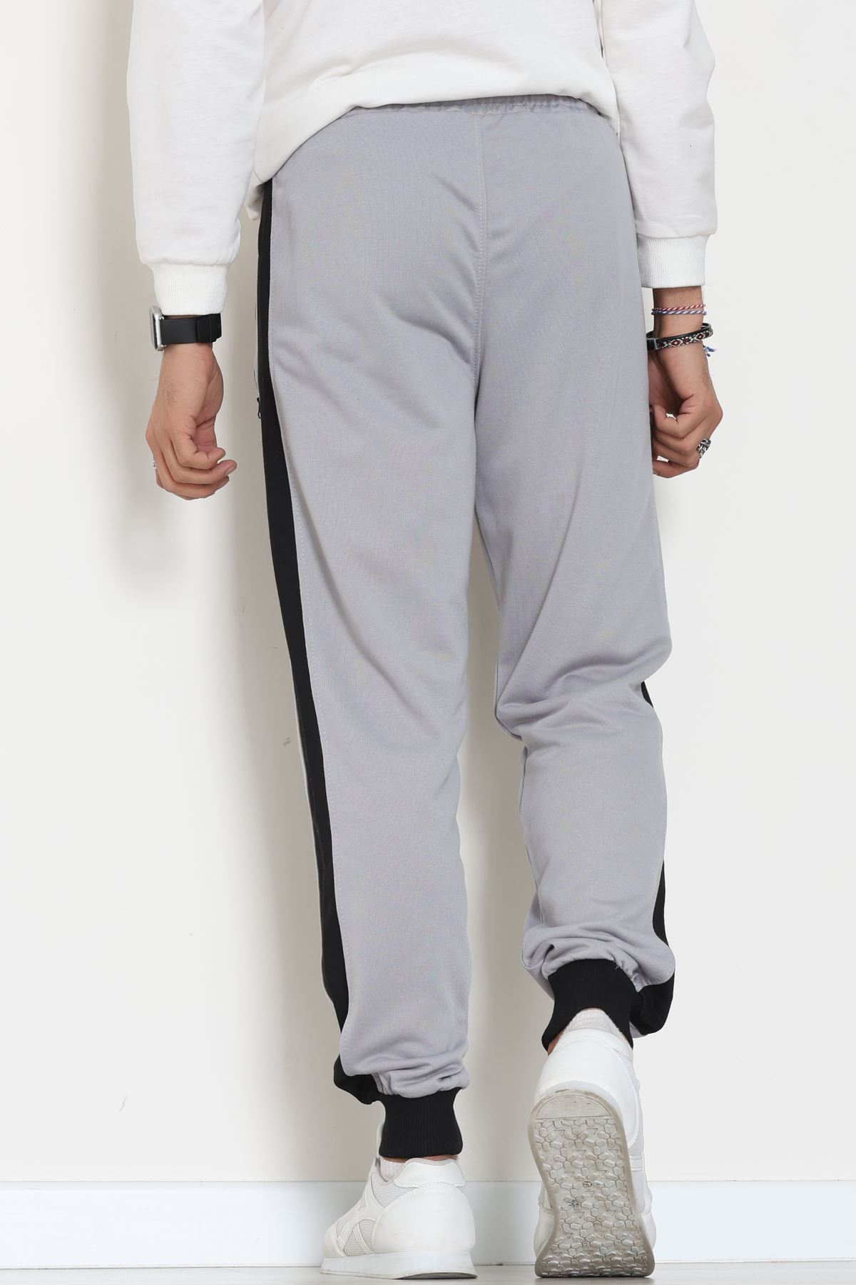 Şeritli Worteks Erkek Eşofman Altı Gri - 42151.1937.