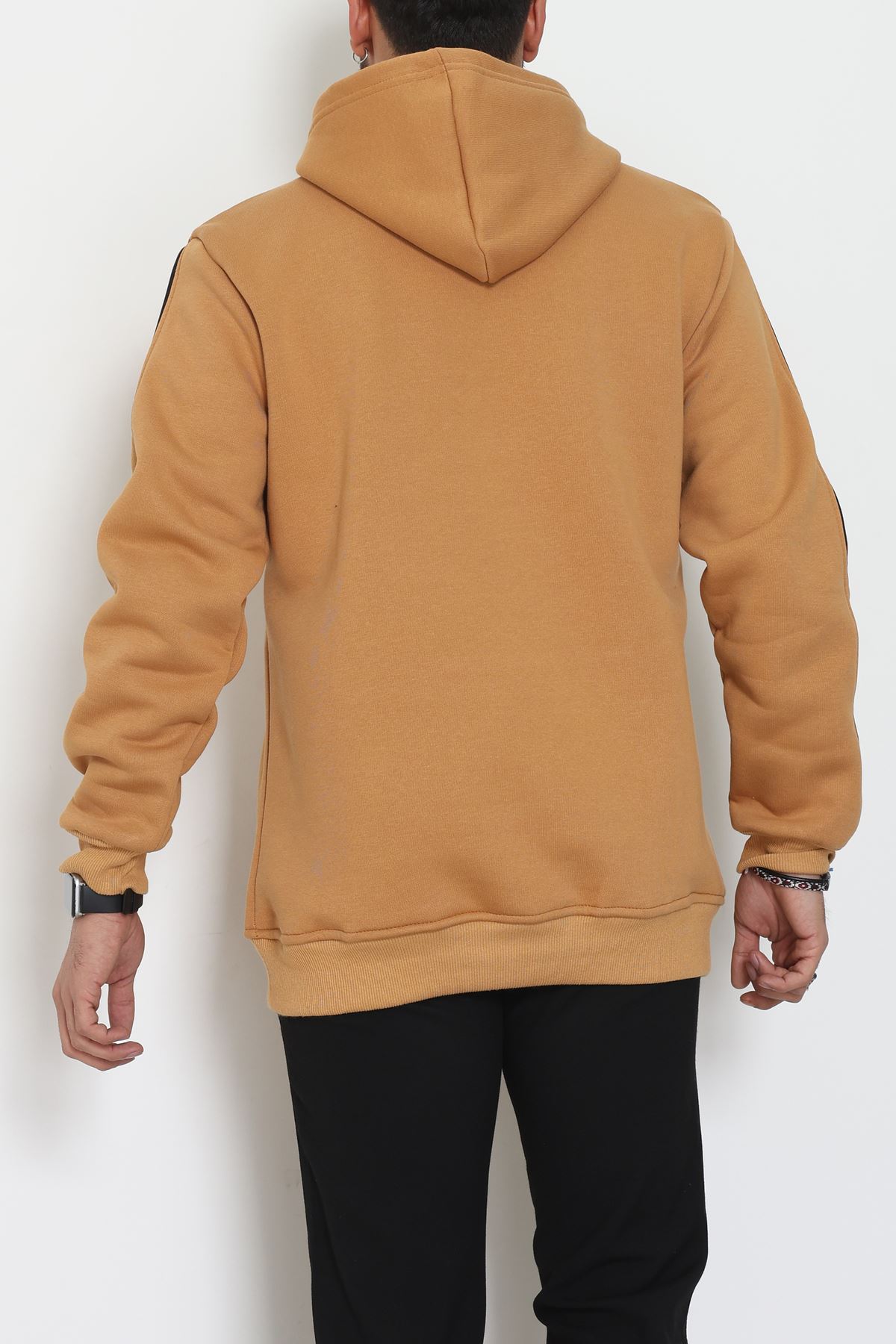 Kapşonlu Biyeli Erkek Sweat Sütlükahve - 42637.1937.