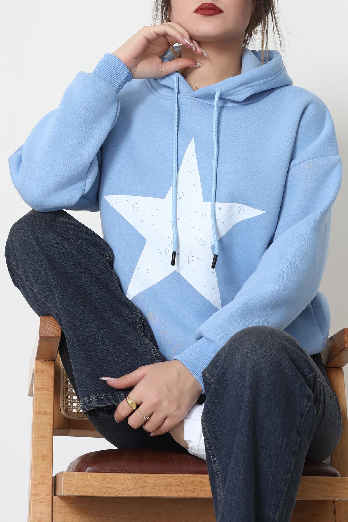 3 İplik Kapşonlu Baskılı Sweat Bebemaviekru - 42225.1878.