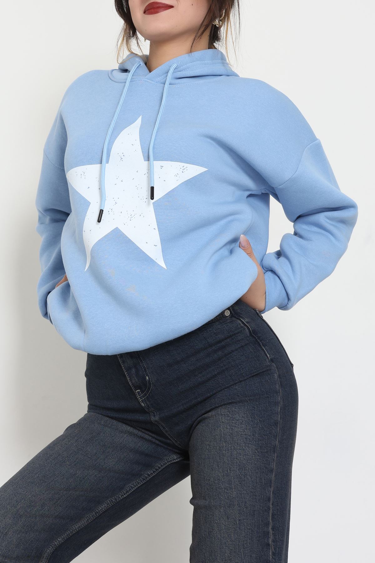 3 İplik Kapşonlu Baskılı Sweat Bebemaviekru - 42225.1878.