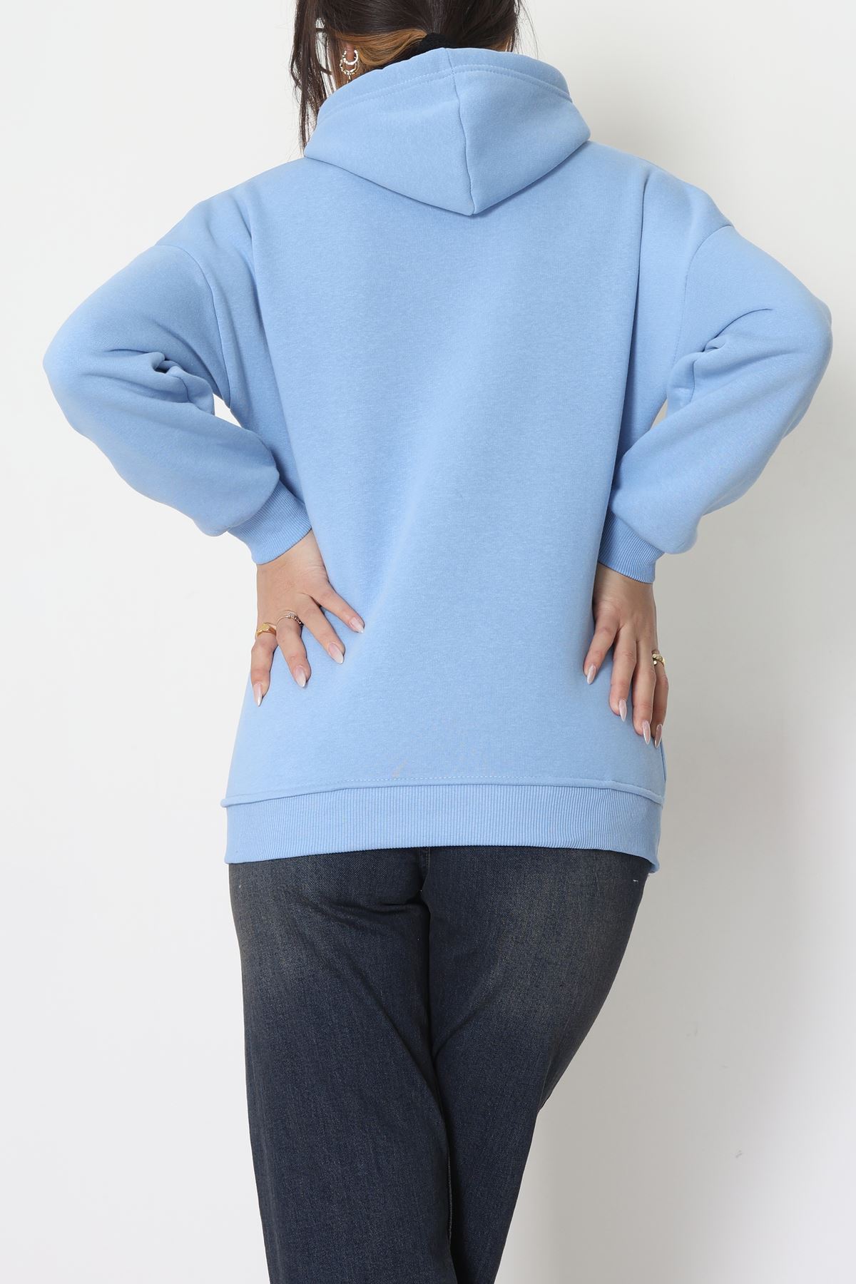 3 İplik Kapşonlu Baskılı Sweat Bebemaviekru - 42225.1878.