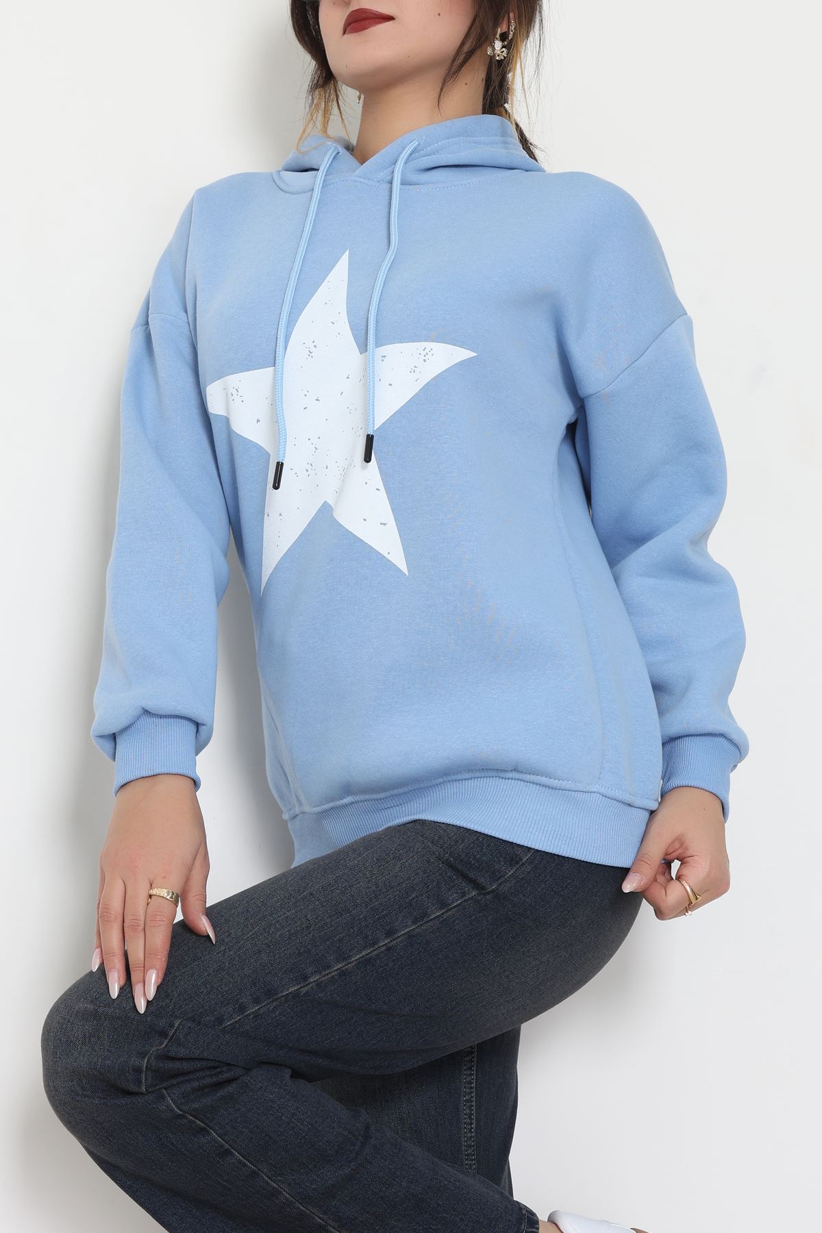 3 İplik Kapşonlu Baskılı Sweat Bebemaviekru - 42225.1878.