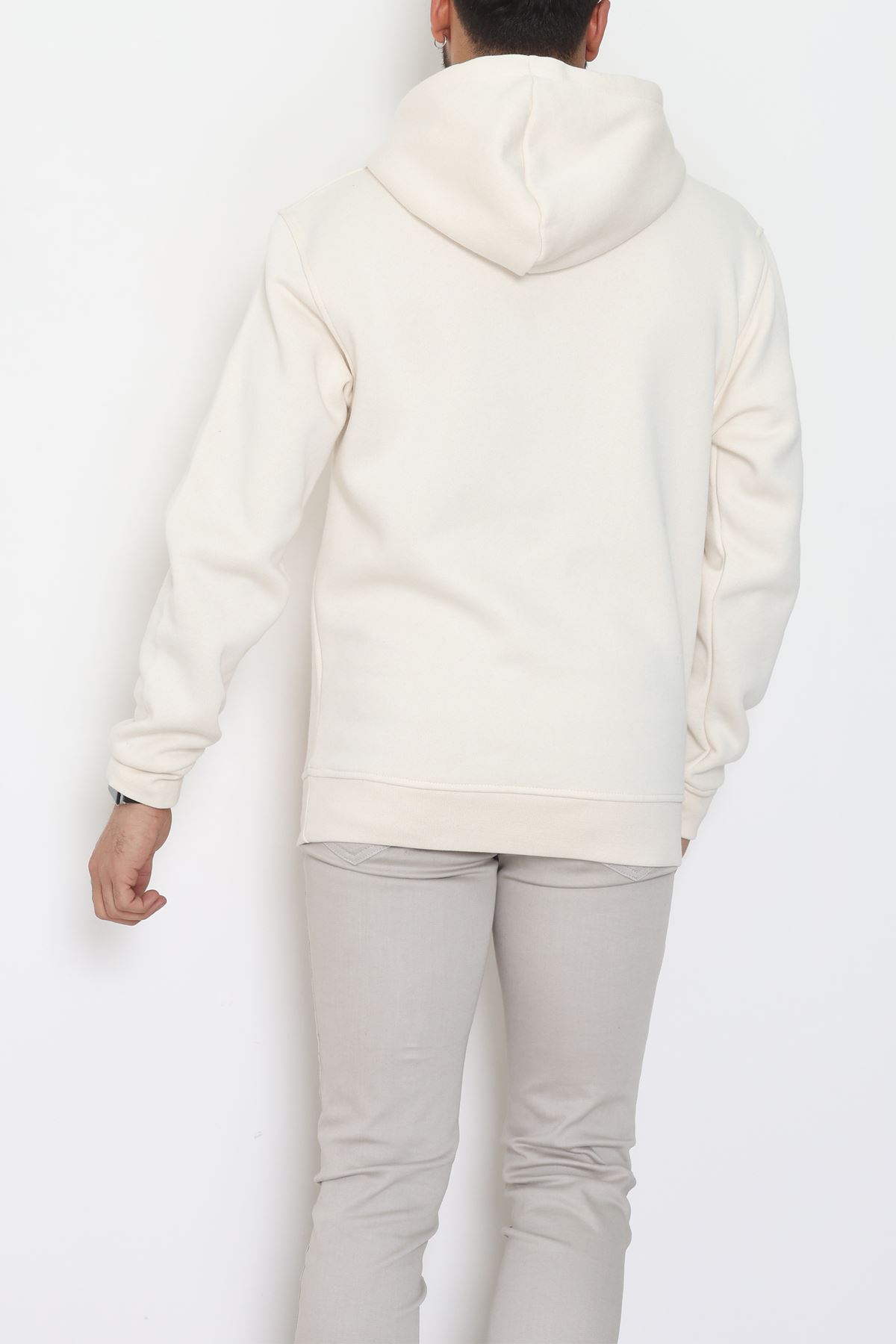 3 İplik Şardonlu Erkek Sweat Krem - 42819.1871.