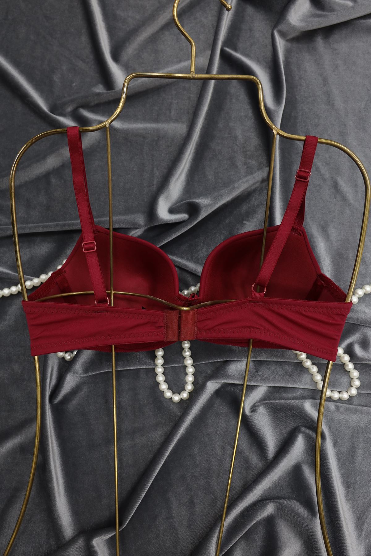 Sütyen Mikro Tek Dolu Kulaklı Bordo - 2511.1783.