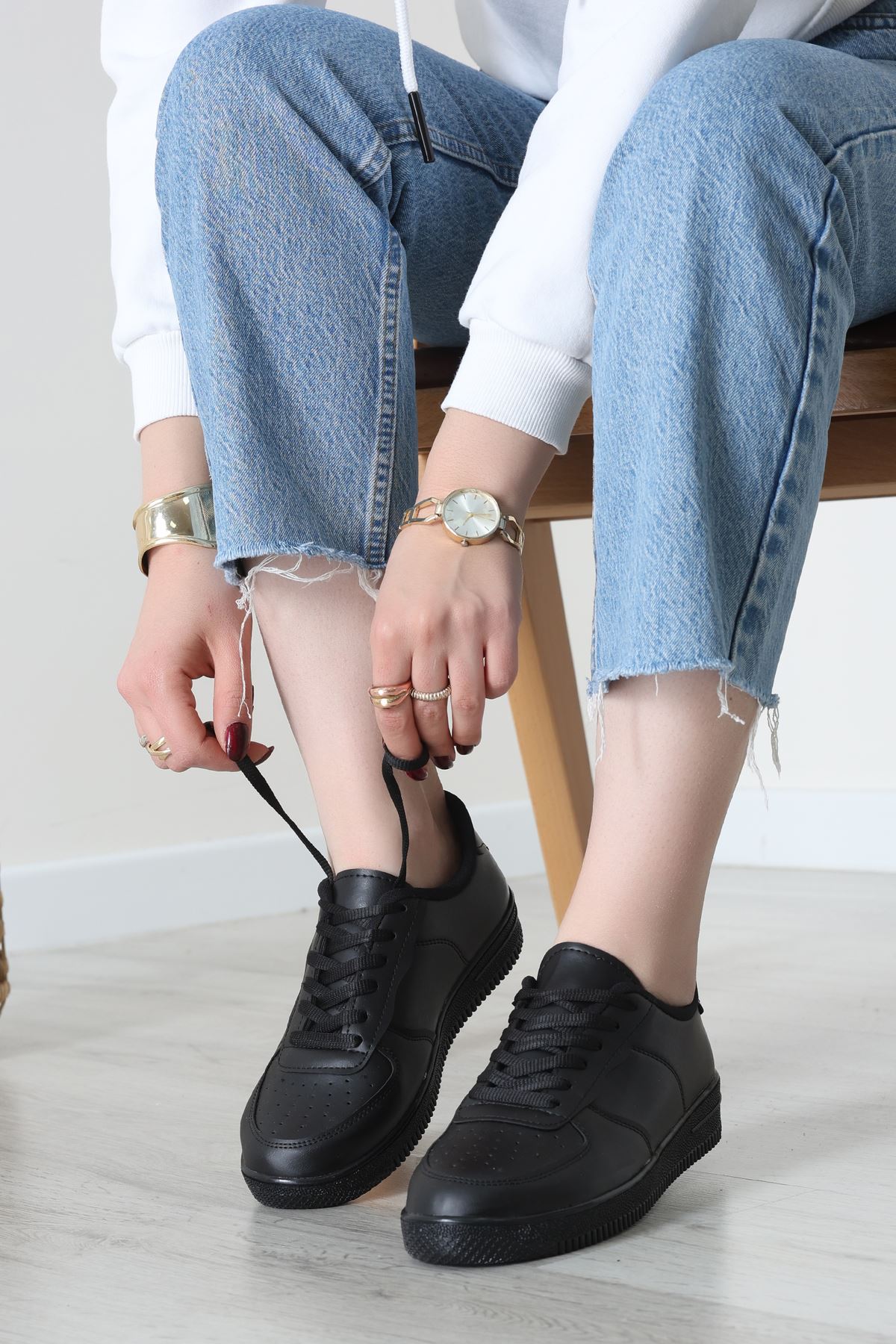 Yıldızlı Spor Ayakkabı Siyah - 31295.264.