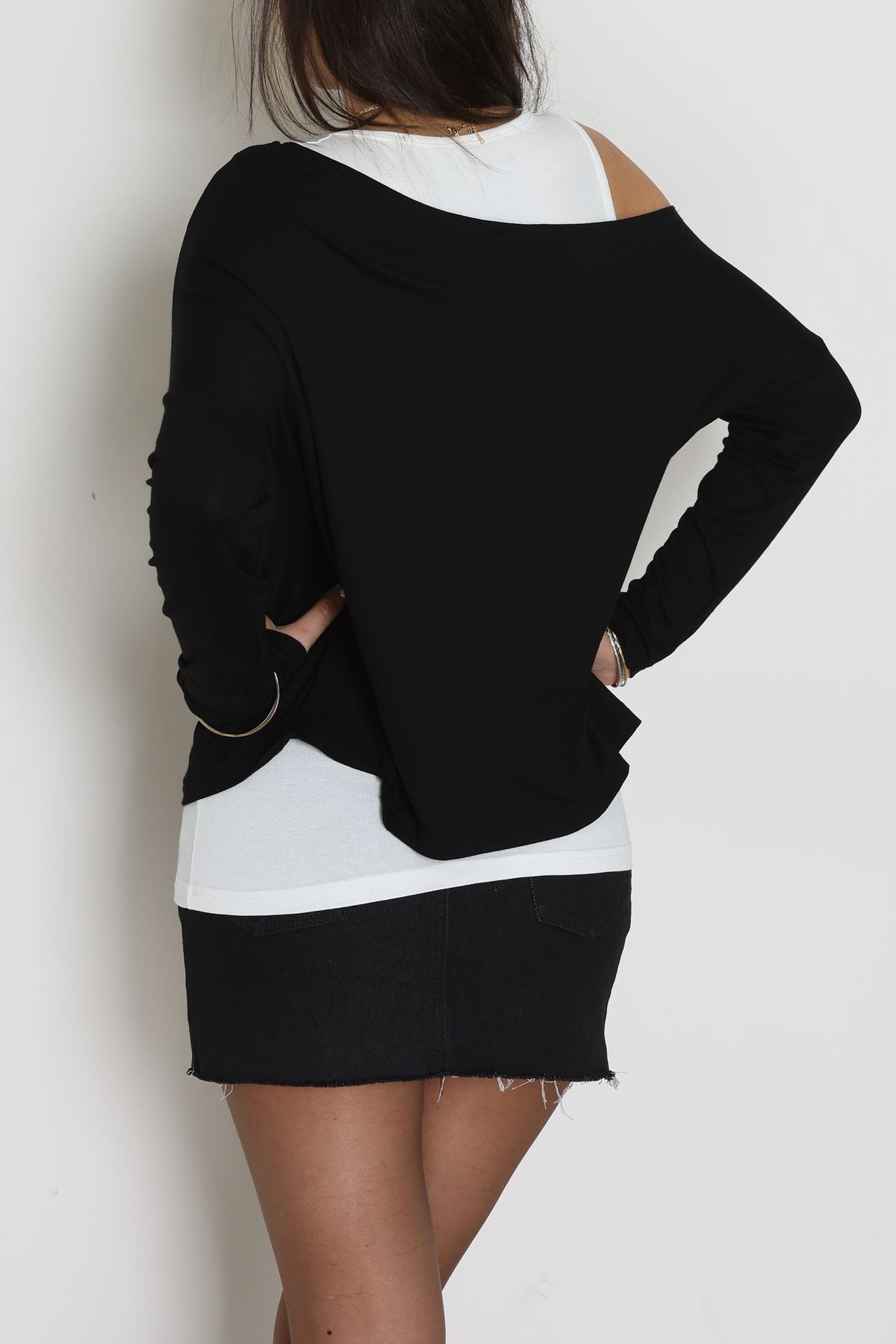 İçli Dışlı İkili Viskon Bluz Siyah - 70827.1095.