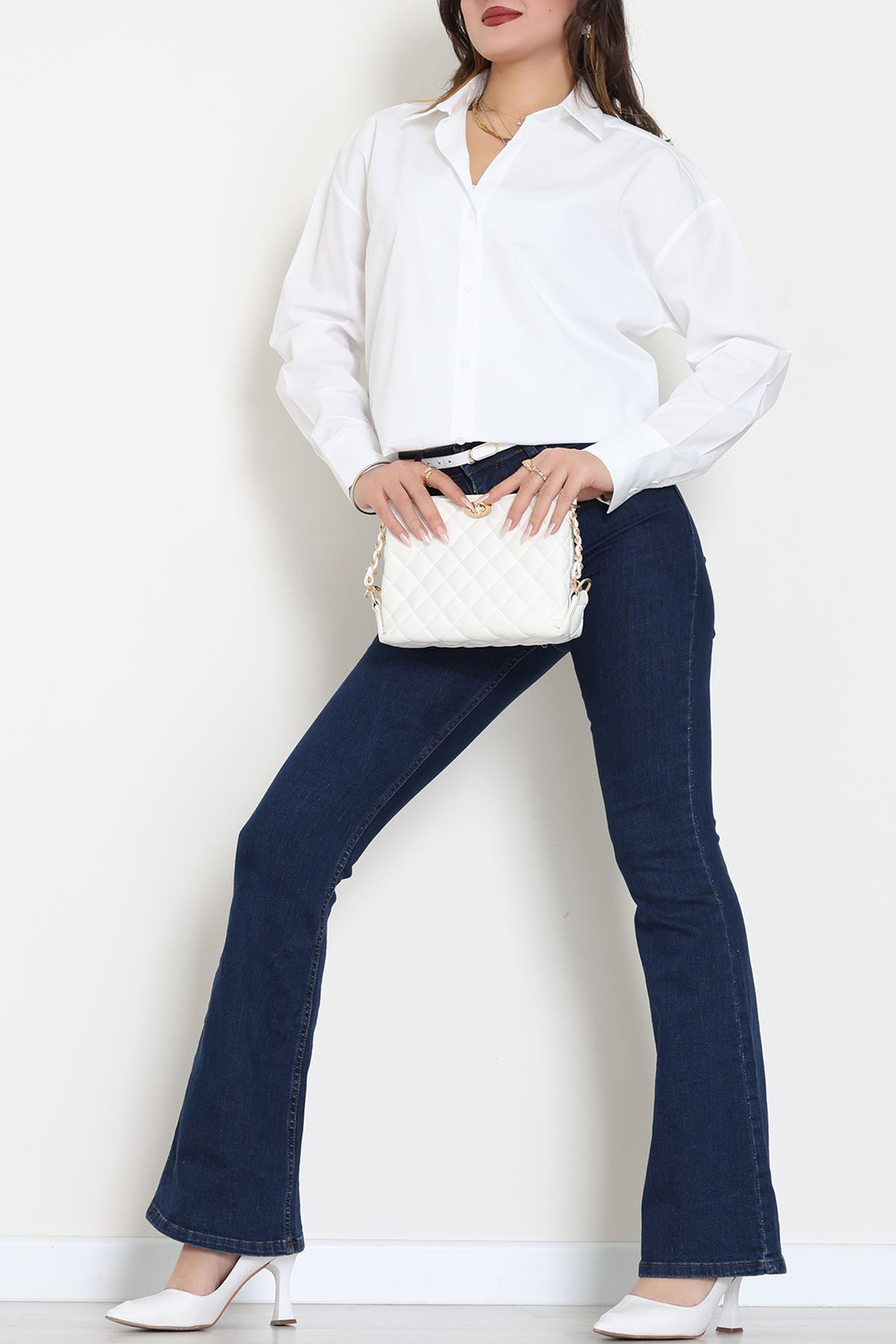 Çift Düğme Basic Gömlek Beyaz - 31254.448.