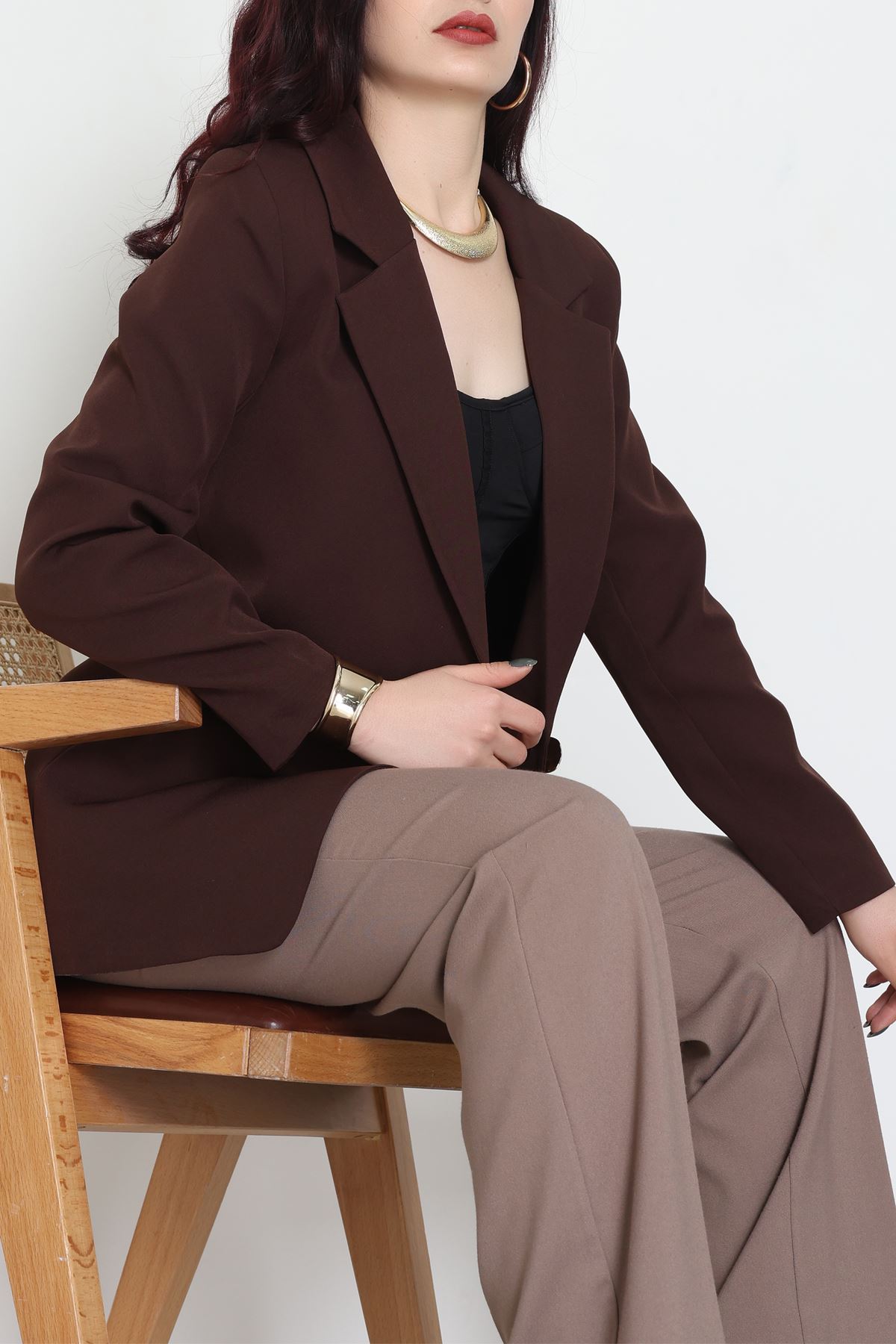 Astarlı Blazer Ceket Kahve - 31816.1991.