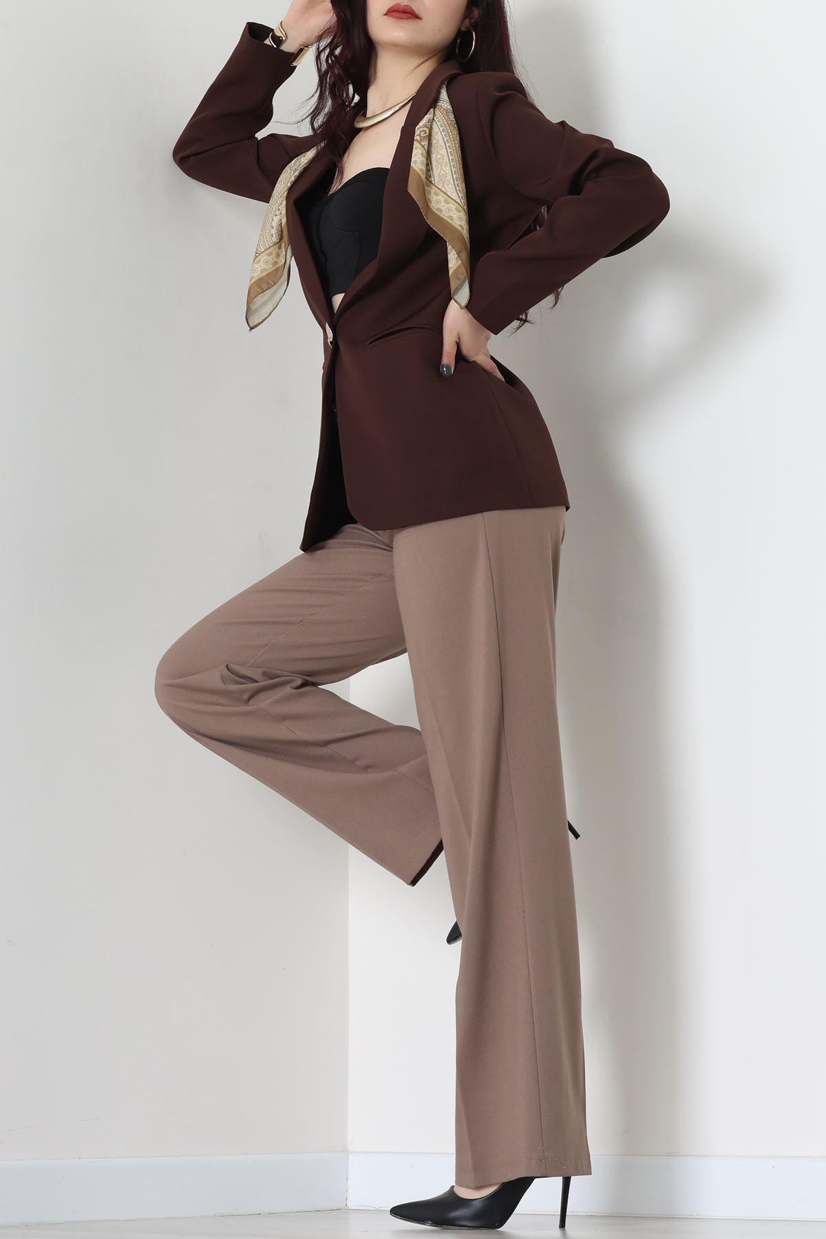 Astarlı Blazer Ceket Kahve - 31816.1991.