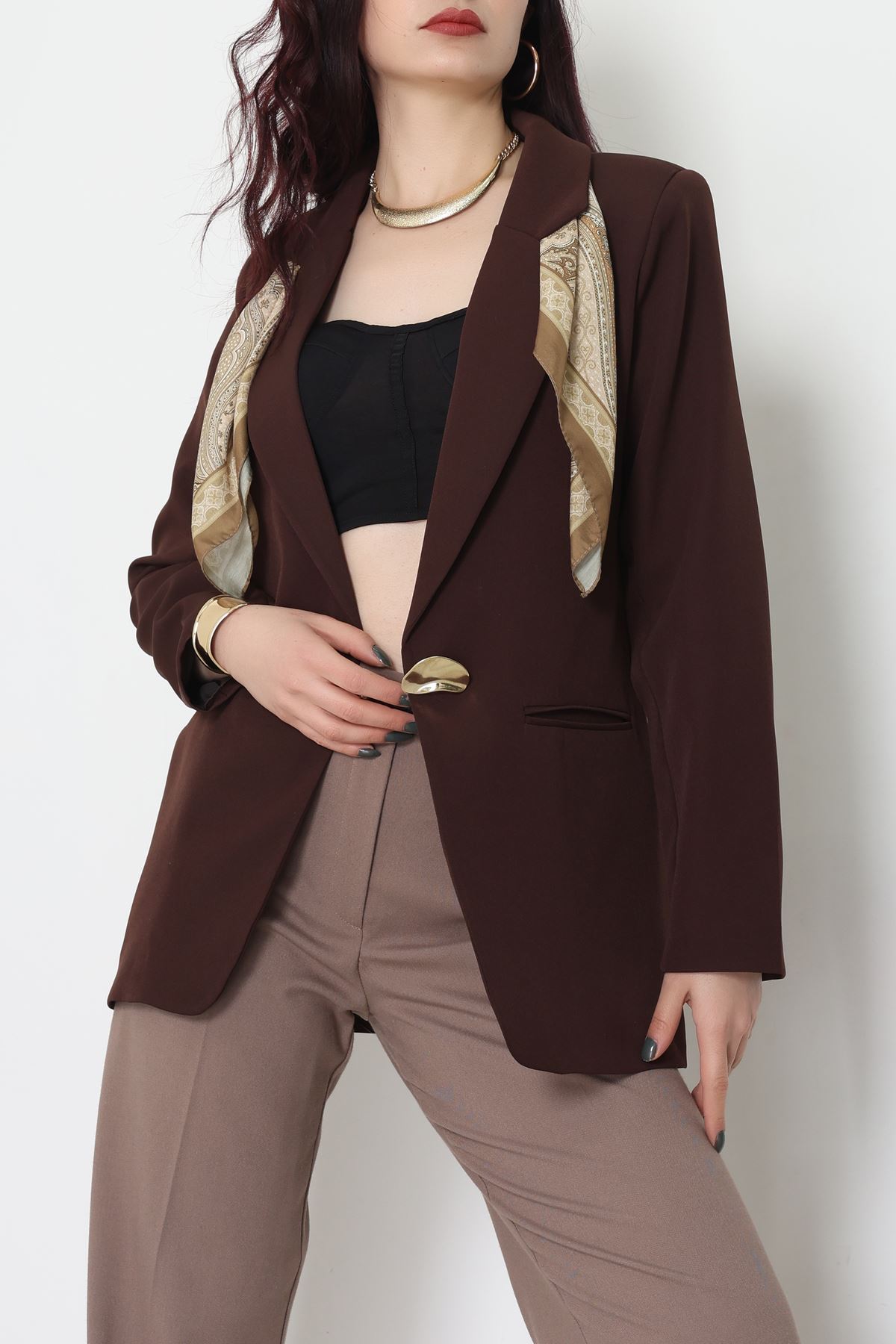 Astarlı Blazer Ceket Kahve - 31816.1991.