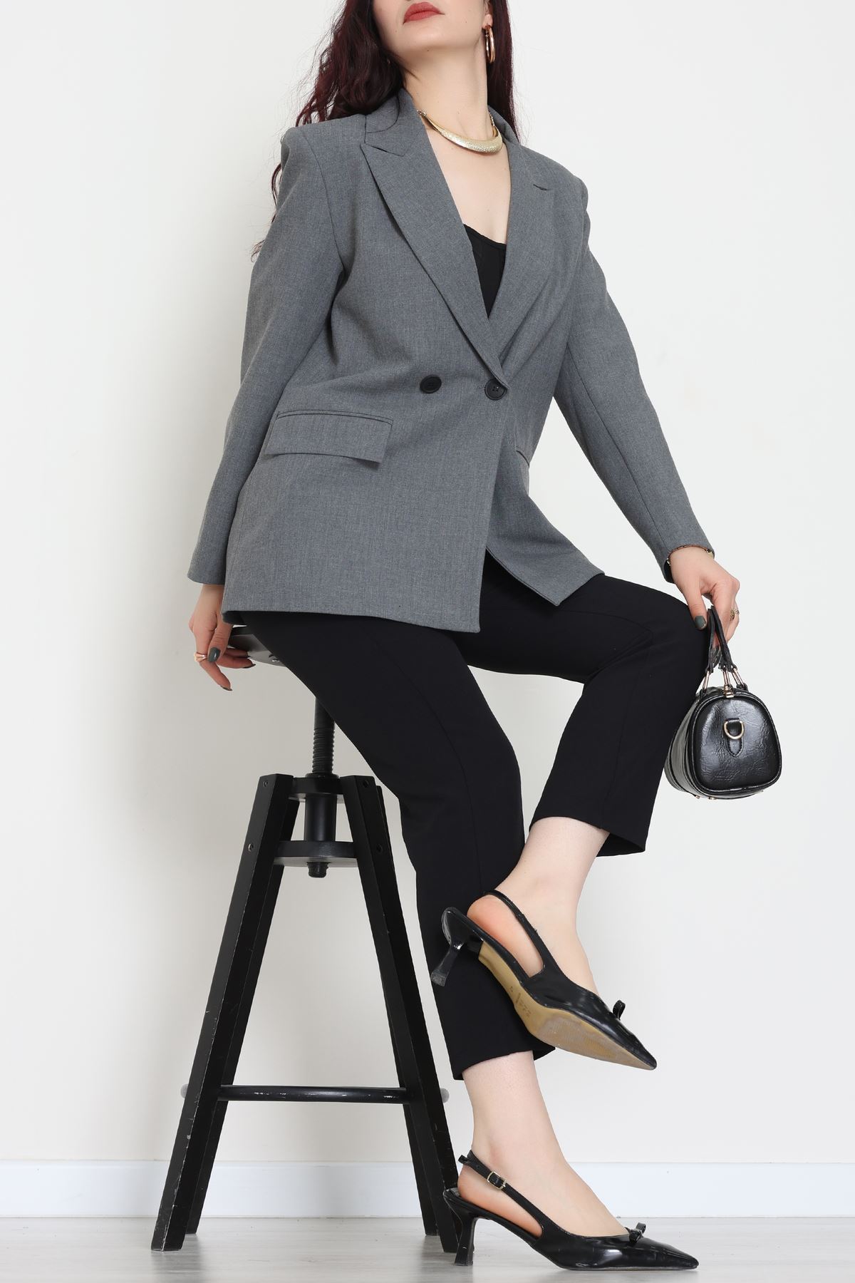 Astarlı Poliviskon Blazer Ceket Antrasit - 51247.1347.