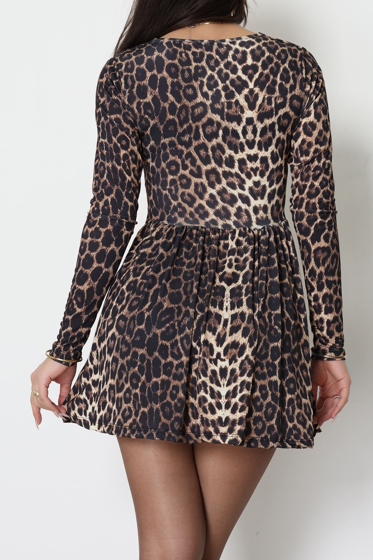 Sandy Kumaş Mini Elbise Leopar - 70817.1794.