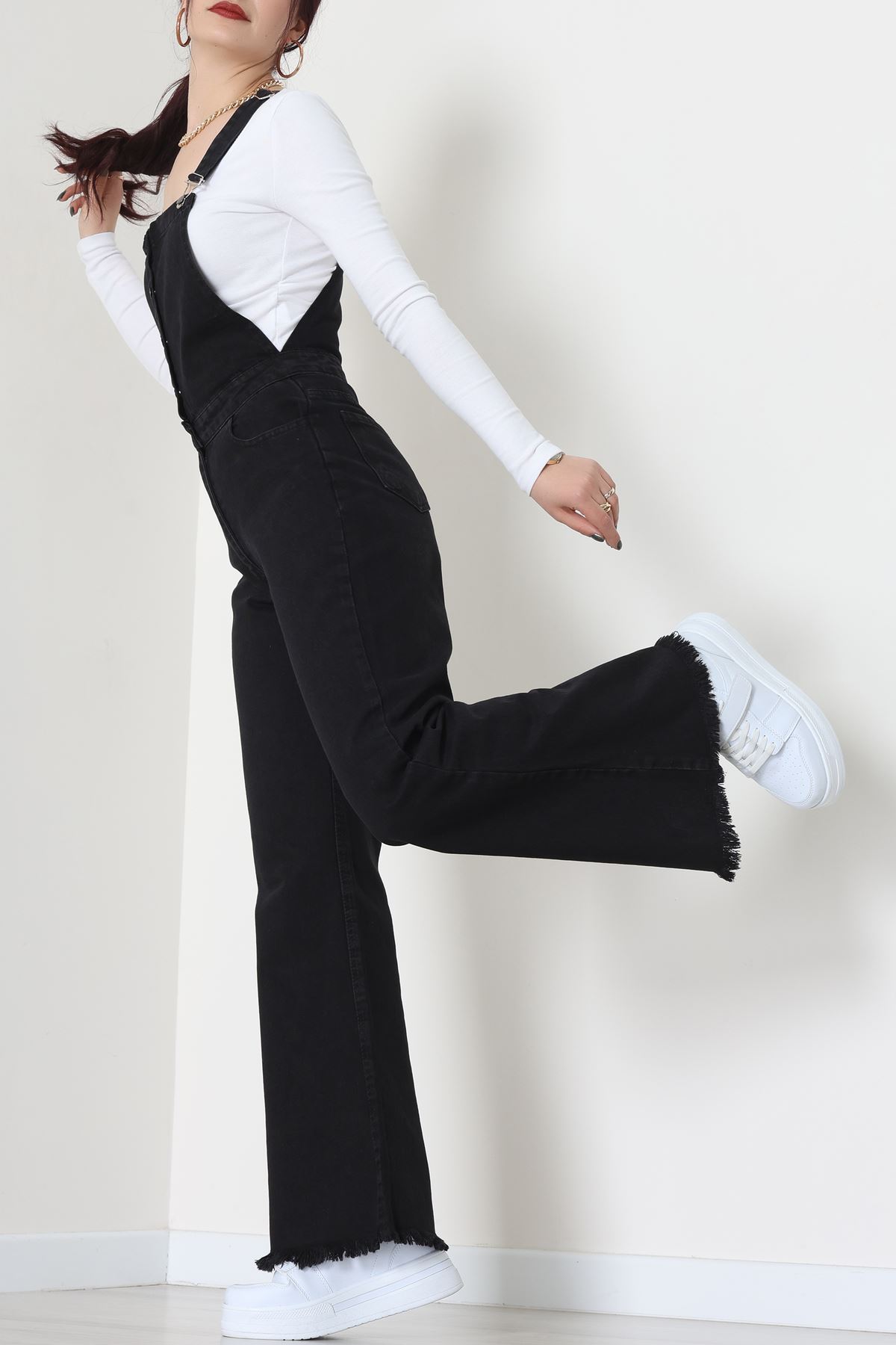 Kot Salopet Önden Düğmeli Tulum Koyufüme - 31789.683.