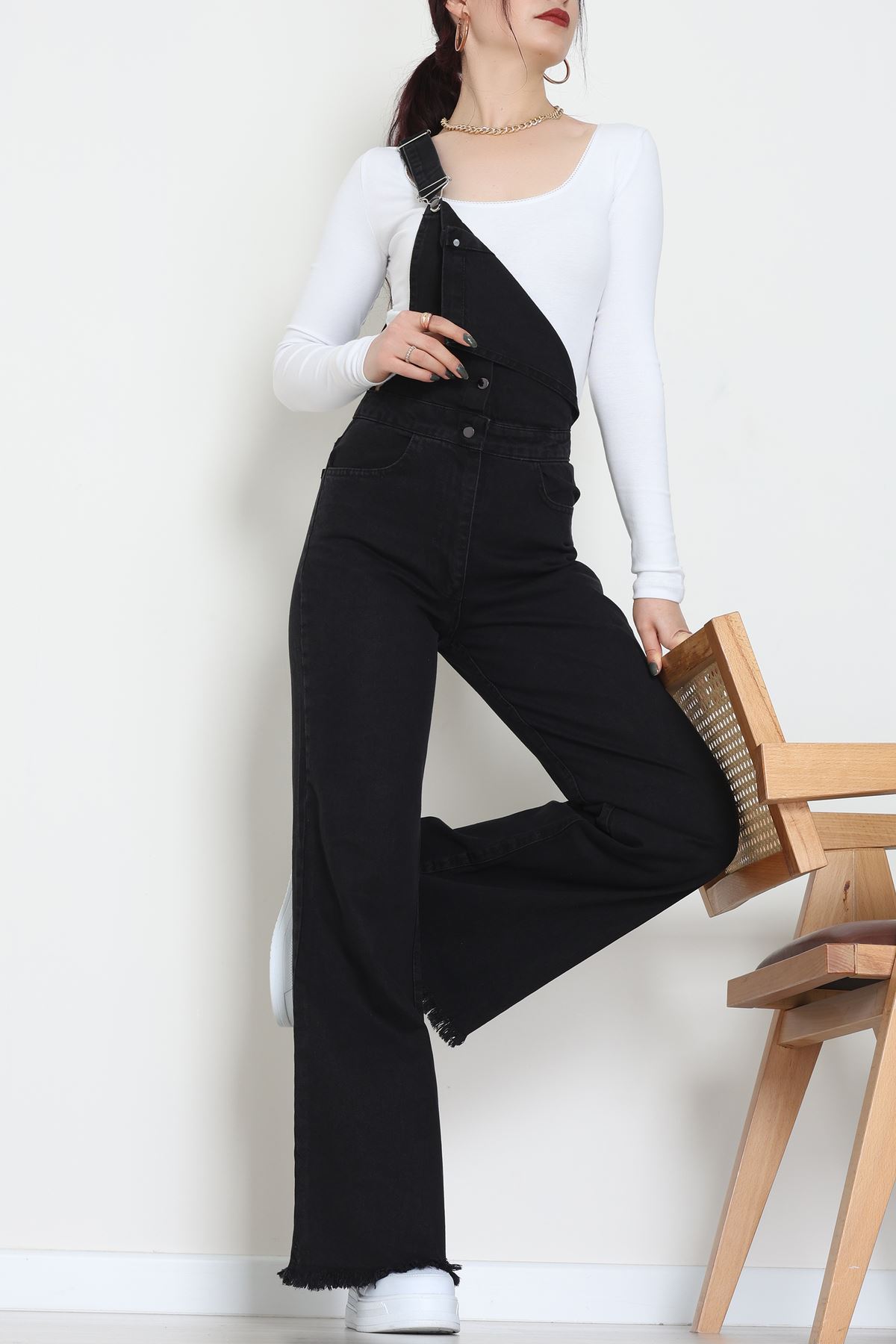 Kot Salopet Önden Düğmeli Tulum Koyufüme - 31789.683.