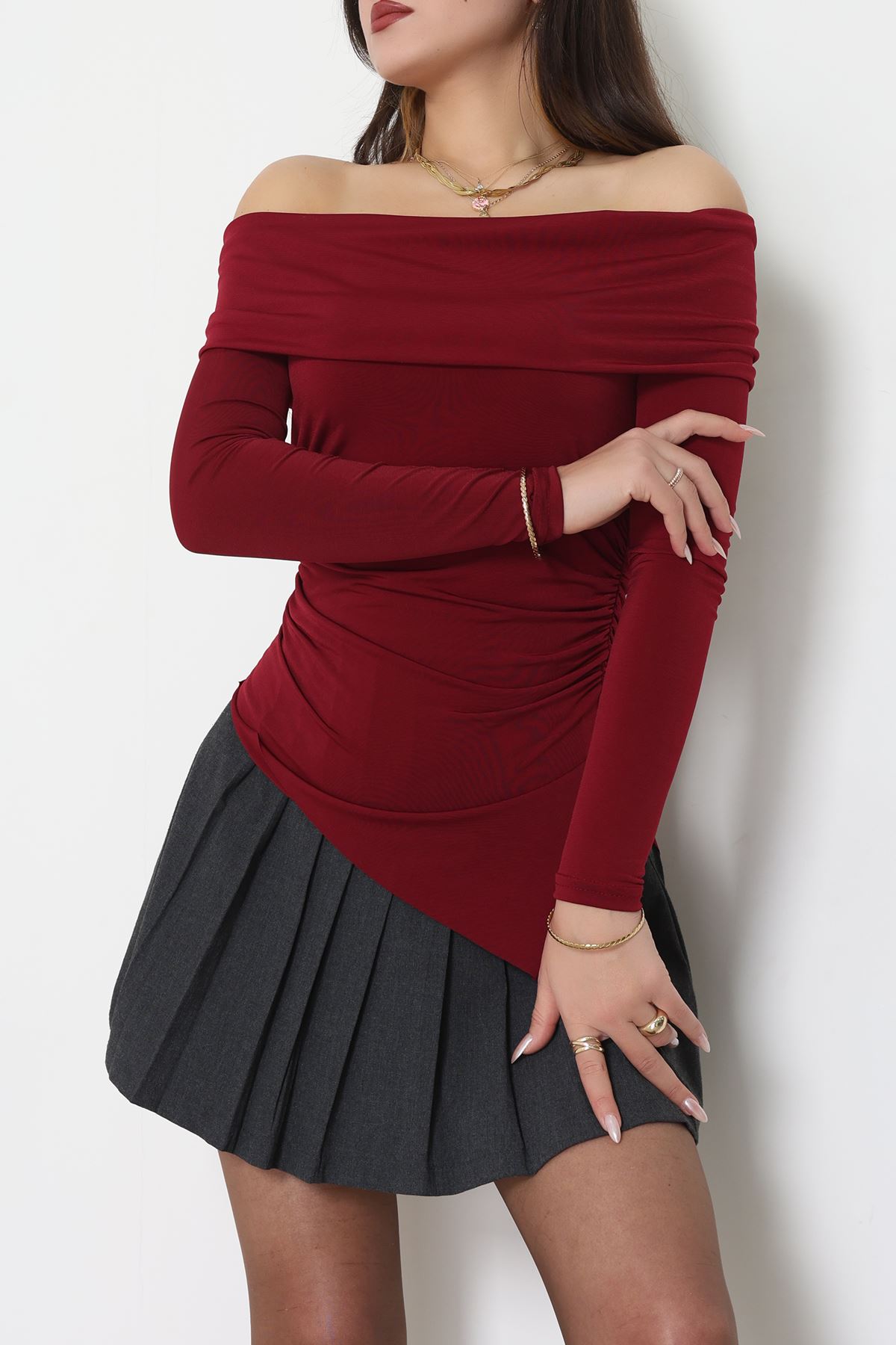 Sandy Madonna Yaka Bluz Bordo - 42804.1949.