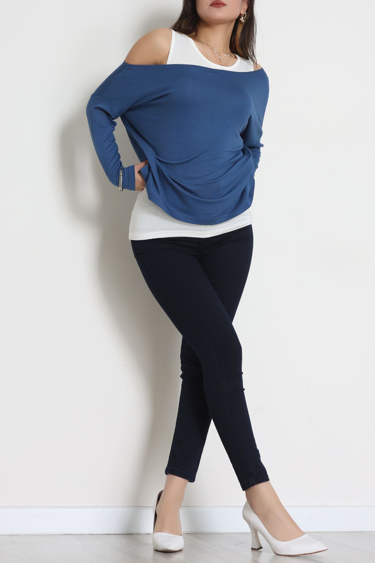 İçli Dışlı İkili Viskon Bluz İndigo - 70827.1095.