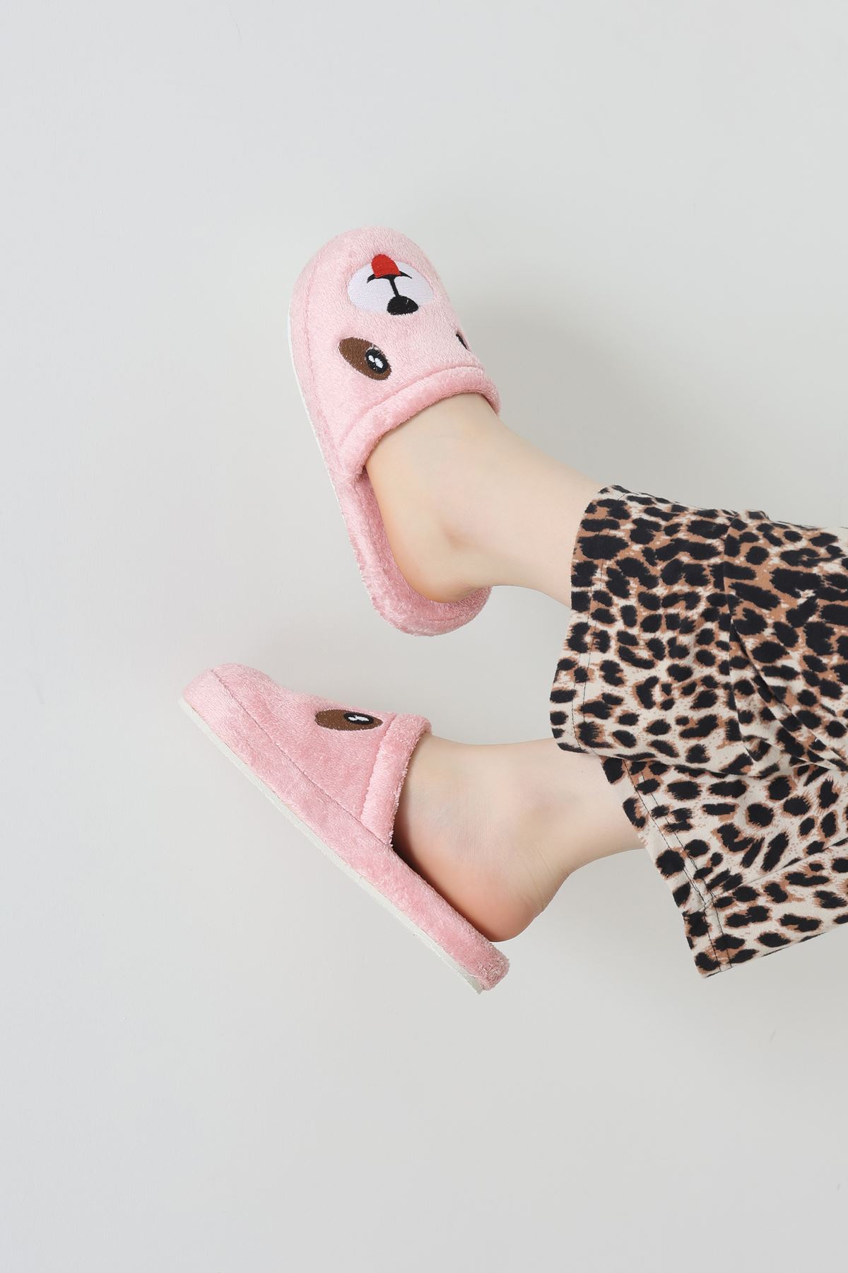 Peluş Ayıcıklı Ev Terliği Pudra - 32565.264.