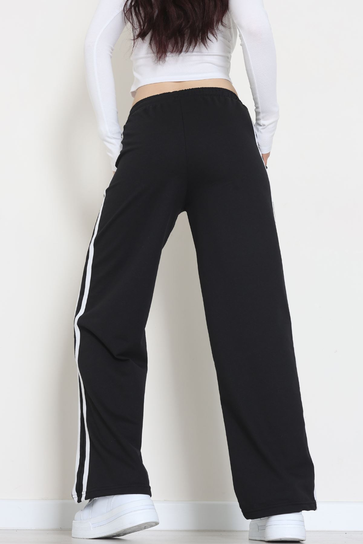 Şeritli 2 İplik Eşofman Altı Siyah - 52177.1005.