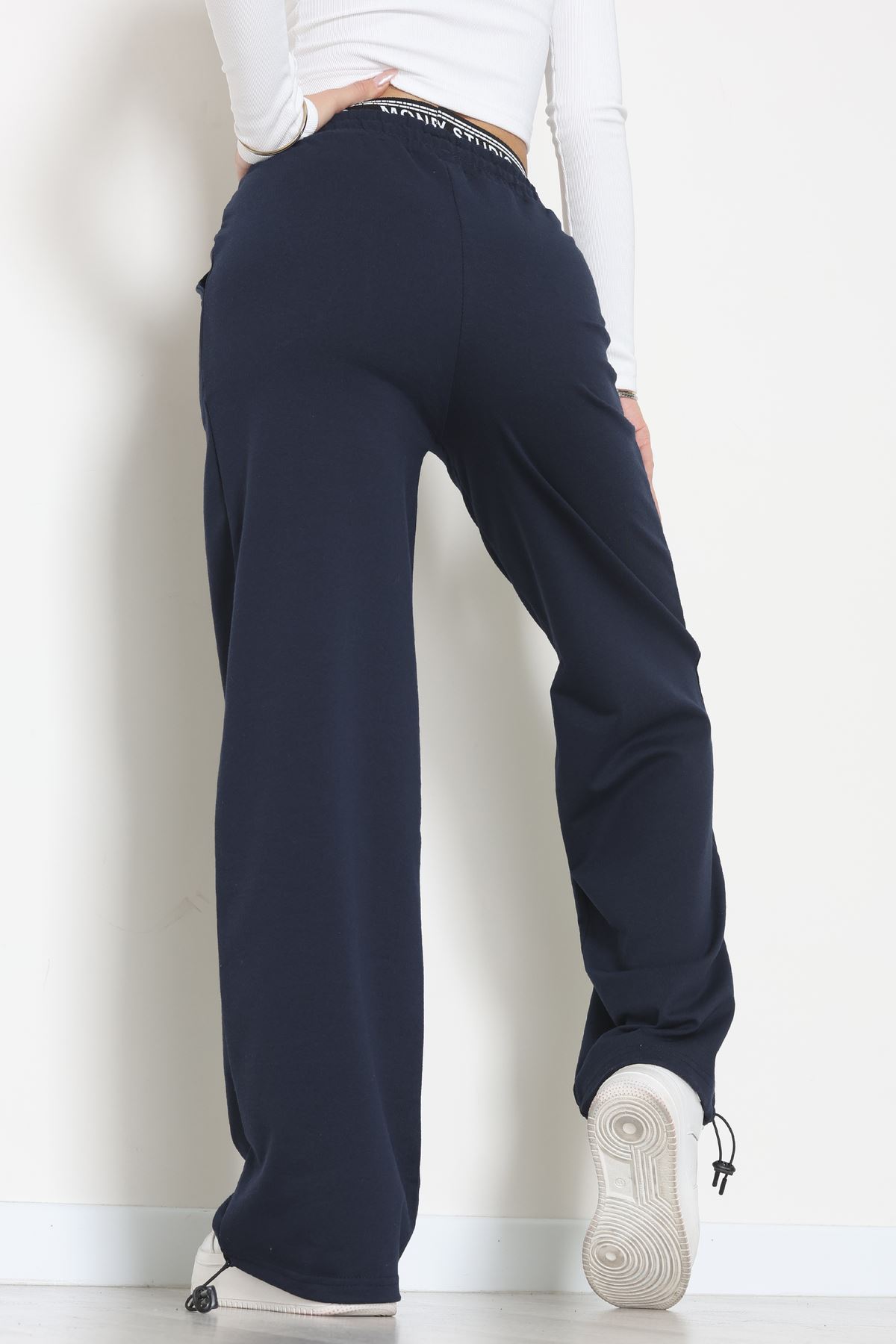 Bel Detaylı 2 İplik Eşofman Altı Lacivert2 - 70169.1857.